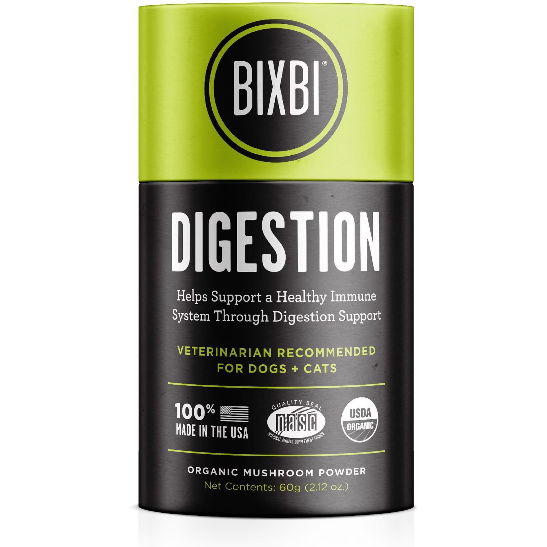 BIXBI BIXBI Organic Pet Superfood Digestion Daily Dog & Cat Supplement, 2.12-oz jar