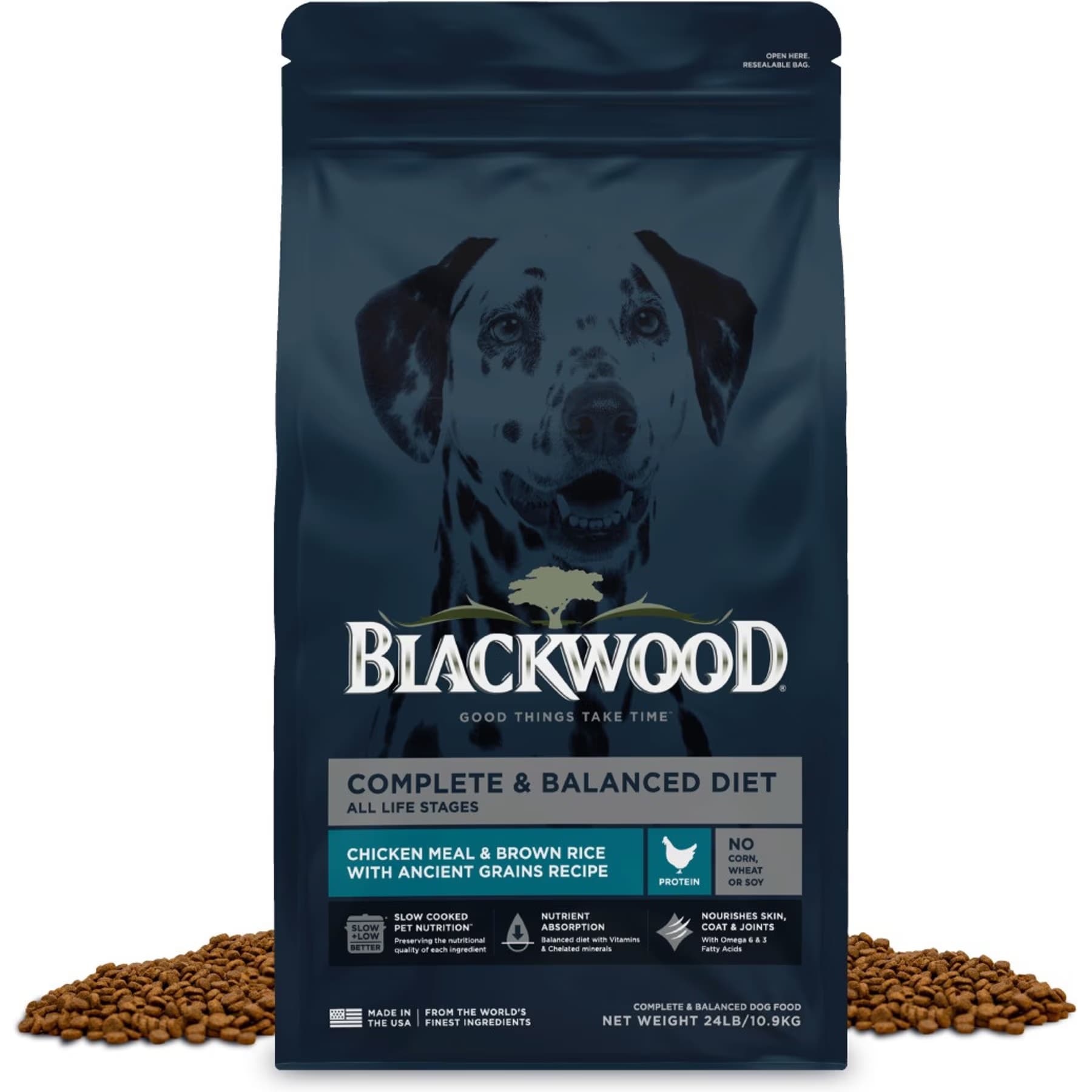 Blackwood Complete & Balanced Diet Chicken Meal & Brown Rice with Ancient Grains Recipe All Life Stages Dry Dog Food, 48-lb bundle — view 3