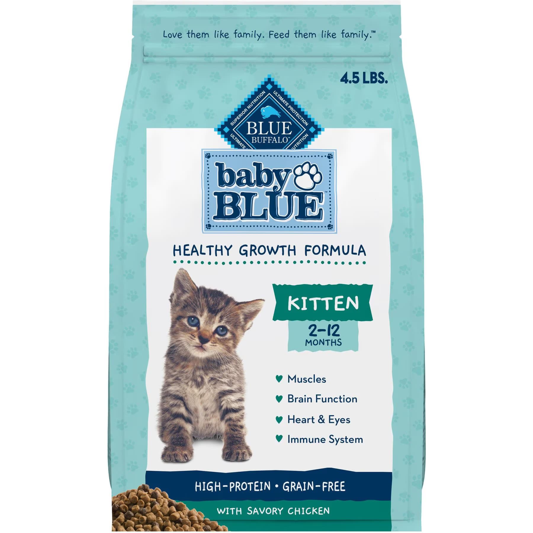 Blue Buffalo Baby Blue Healthy Growth Formula Grain-Free High Protein Chicken & Pea Recipe Kitten Dry Food — view 2