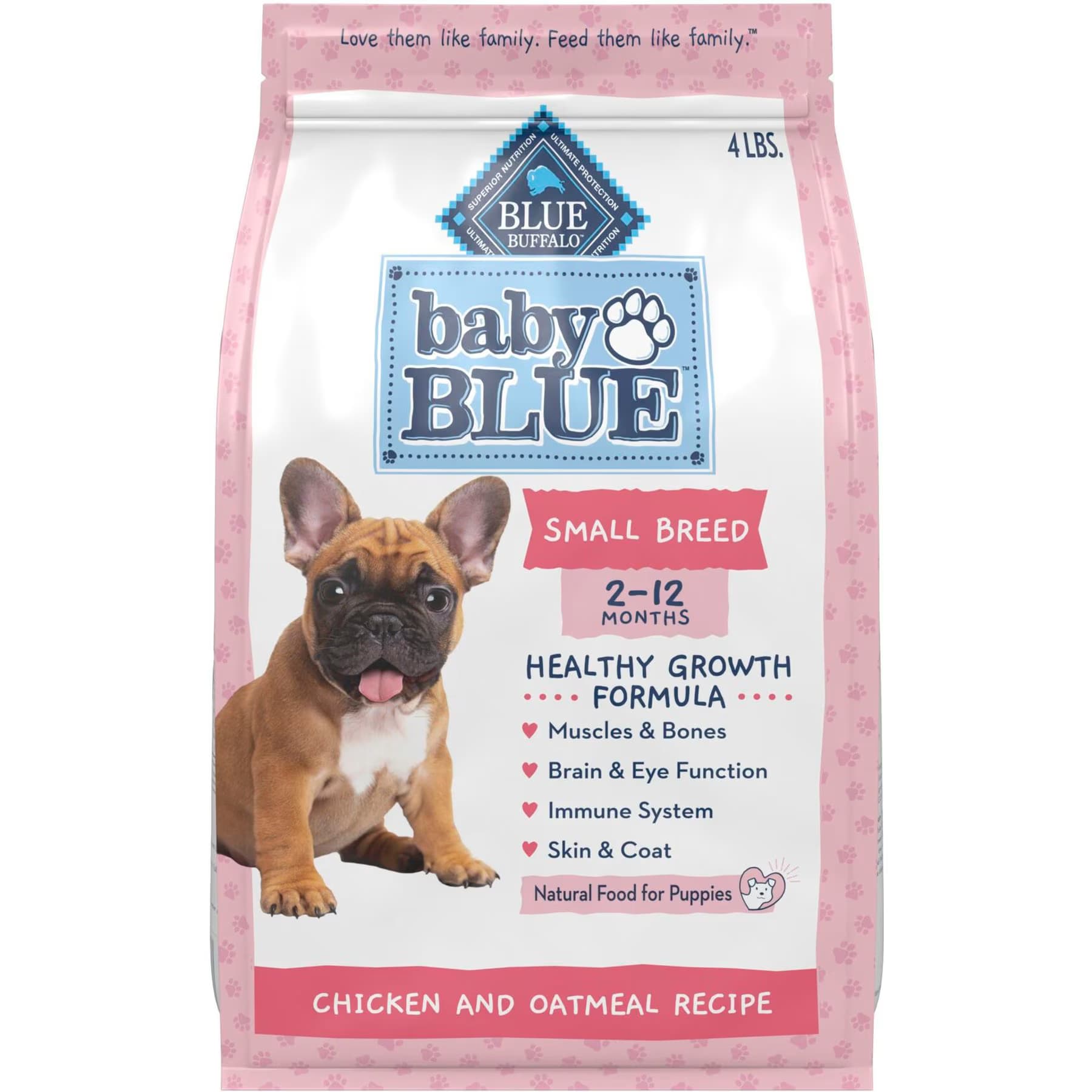 Blue Buffalo Baby Blue Healthy Small Breed Growth Formula Natural Chicken & Oatmeal Rice Recipe Puppy Dry Food, 8-lb bundle — view 2