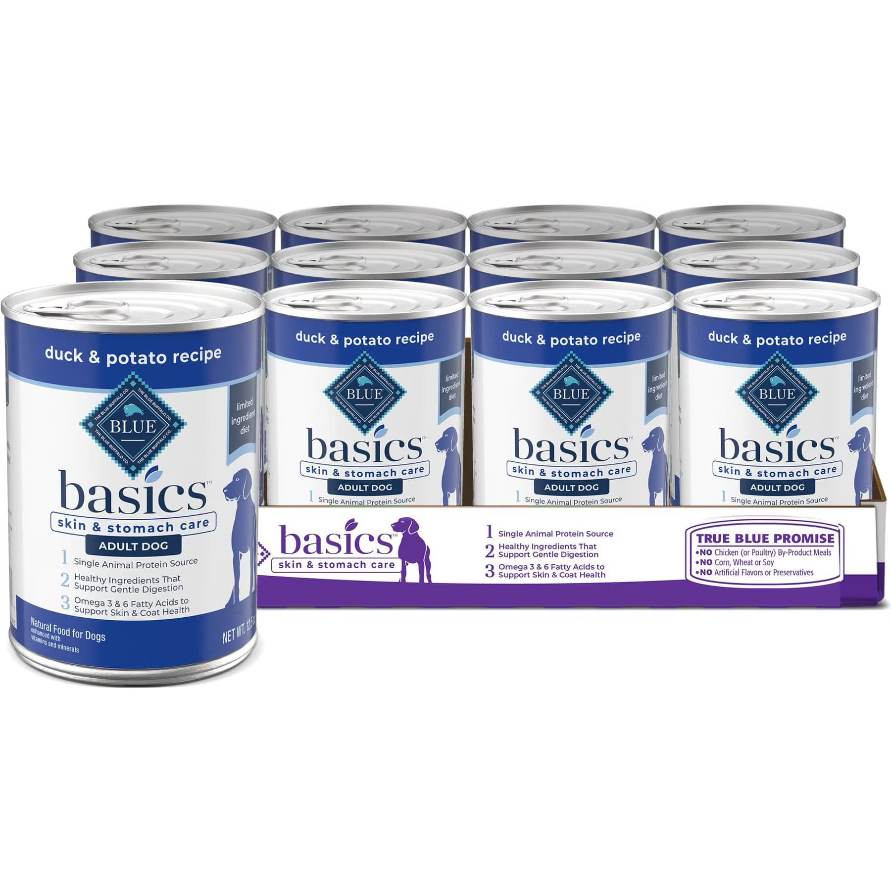Blue Buffalo Blue Buffalo Basics Skin & Stomach Care Adult Grain-Free Duck & Potato Recipe Wet Dog Food