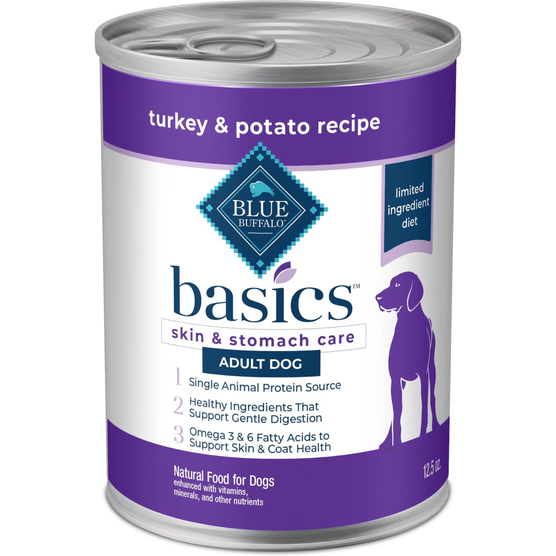 Blue Buffalo Basics Skin & Stomach Care Grain-Free Turkey & Potato Recipe Canned Dog Food — view 2