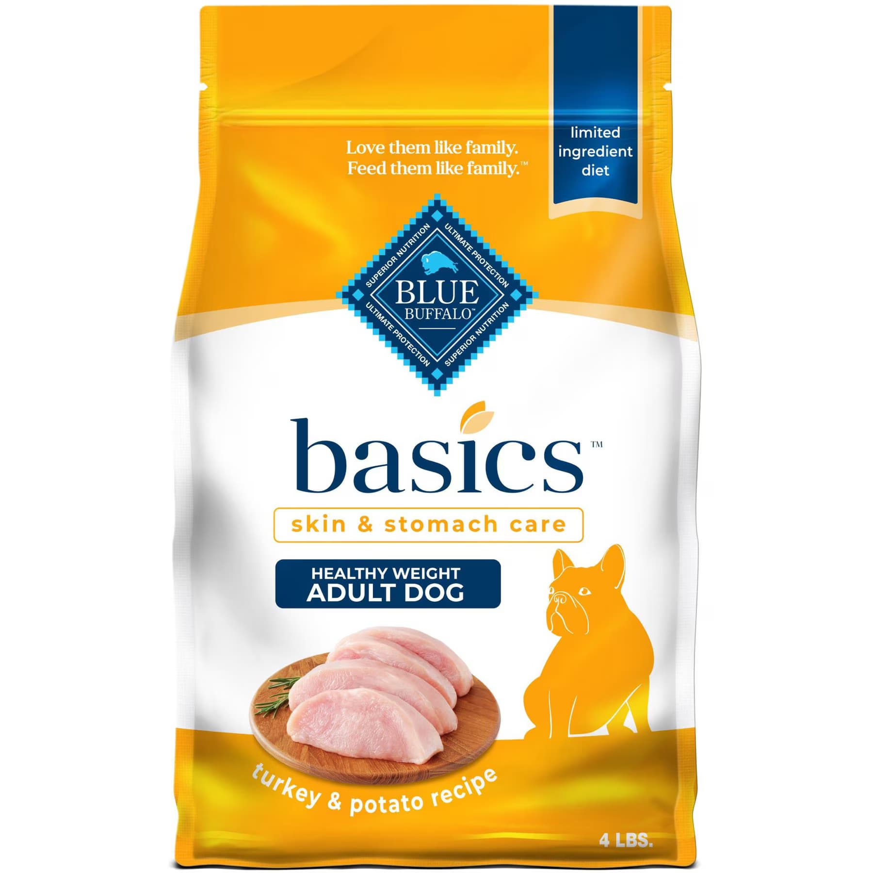 Blue Buffalo Blue Buffalo Basics Skin & Stomach Care Healthy Weight Turkey & Potato Recipe Adult Dry Dog Food