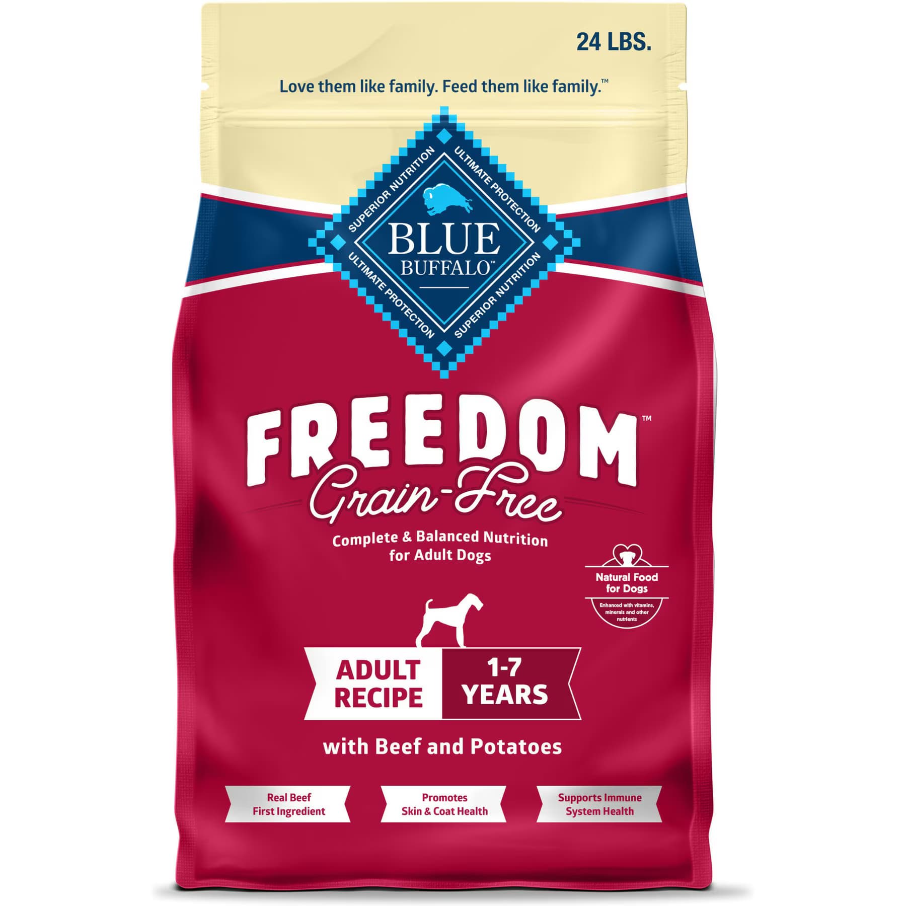 Blue Buffalo Freedom Complete & Balanced Nutrition Adult Grain-Free Beef & Potatoes Dry Dog Food, 12-lb bundle — view 2