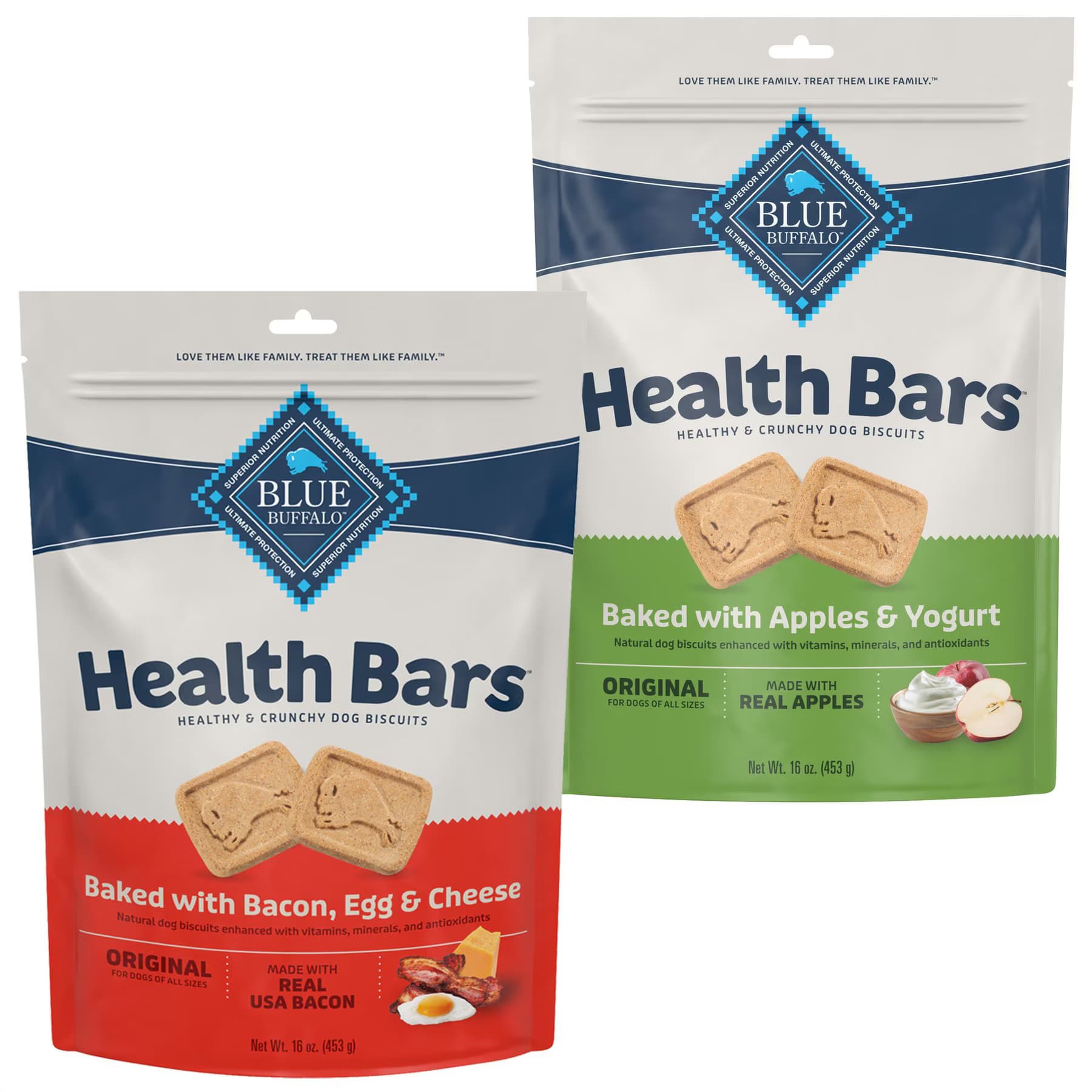Blue Buffalo Blue Buffalo Health Bars Baked Bacon, Egg & Cheese + Apples & Yogurt Dog Treats