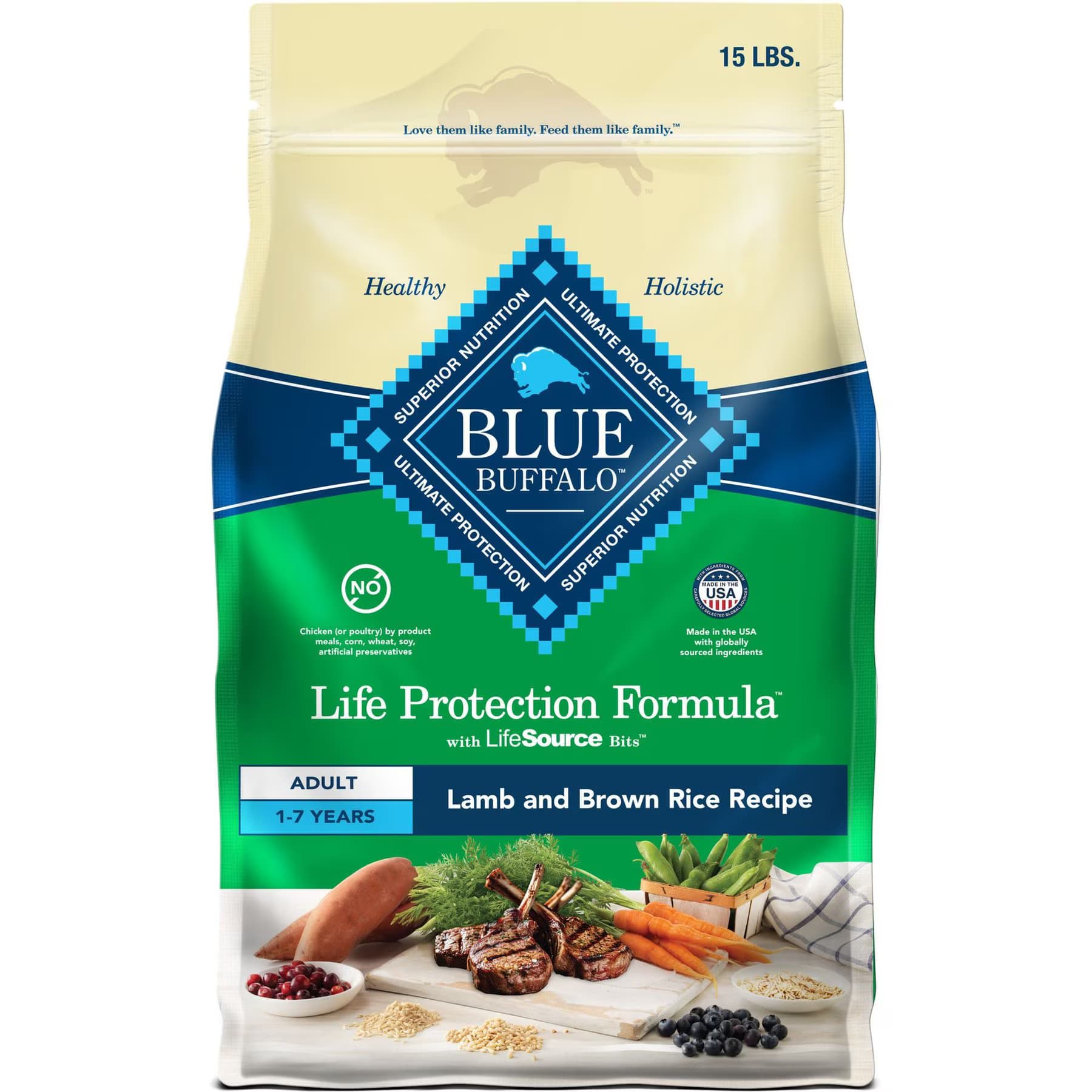 Blue Buffalo Life Protection Formula Adult Lamb & Brown Rice Recipe Dry Dog Food, 60-lb bundle — view 7