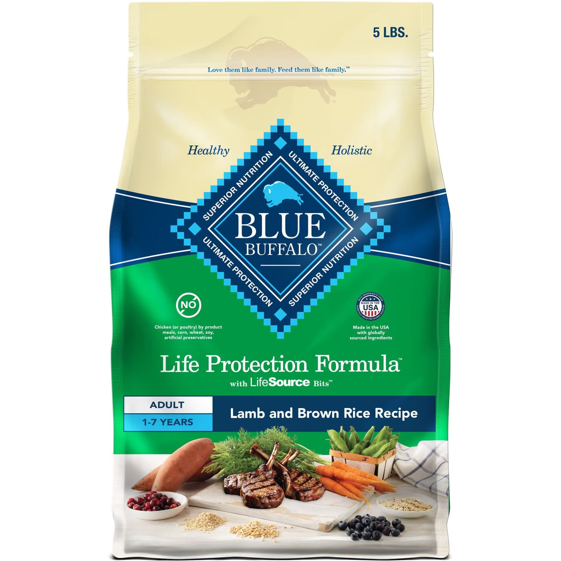 Blue Buffalo Life Protection Formula Adult Lamb & Brown Rice Recipe Dry Dog Food, 60-lb bundle — view 2