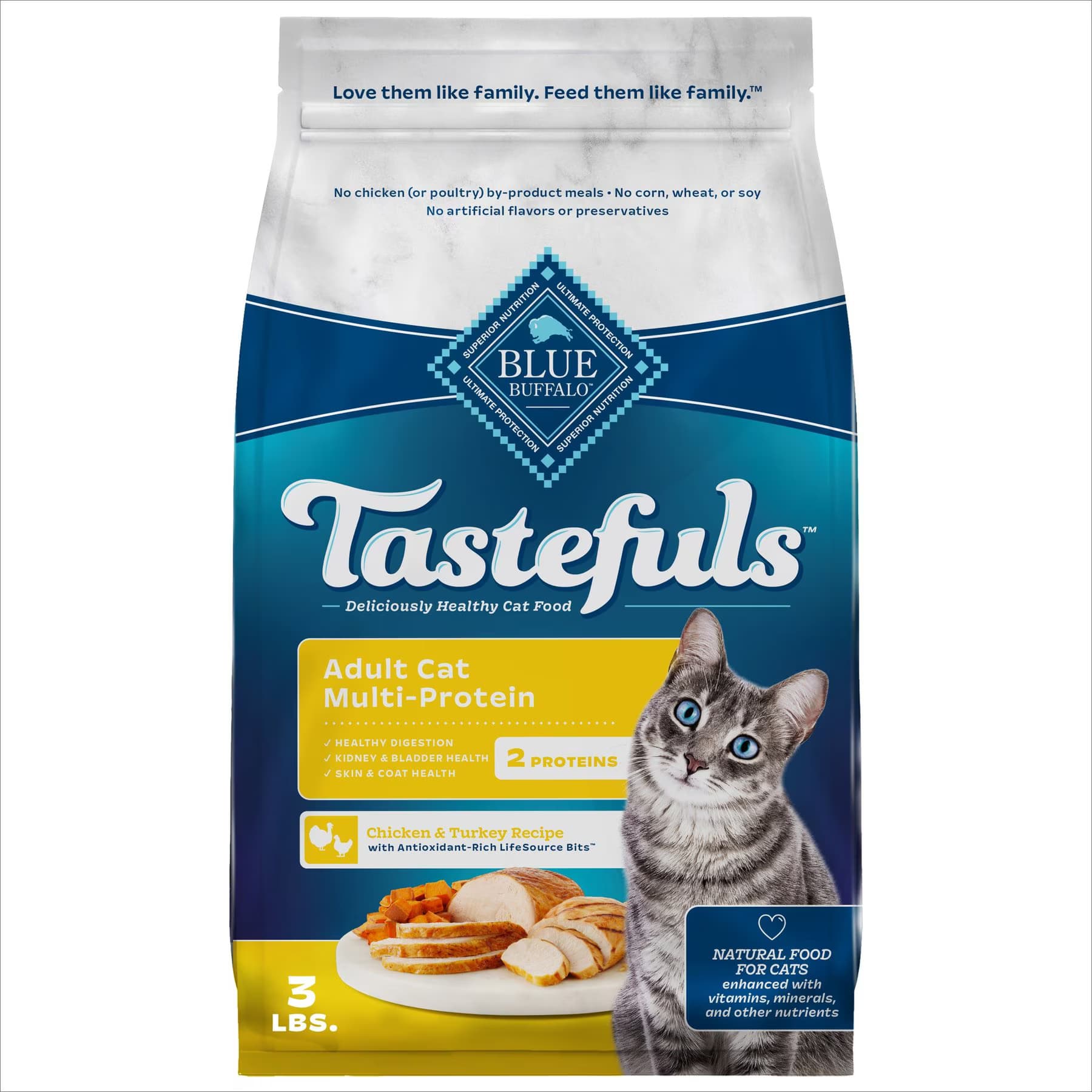 Blue Buffalo Tastefuls Multi-Protein Chicken & Turkey Recipe Adult Dry Cat Food — view 2