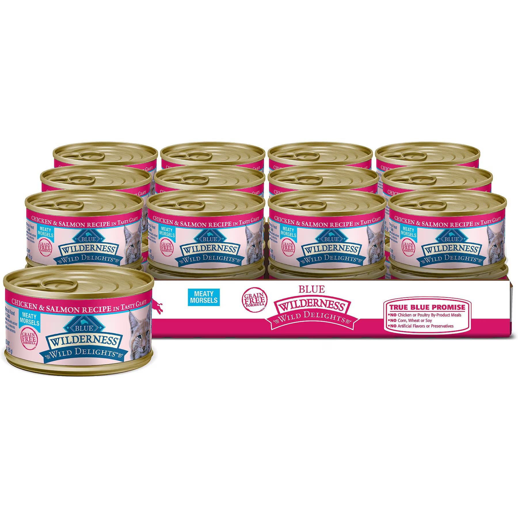 Blue Buffalo Blue Buffalo Wilderness Wild Delights Chicken & Salmon in Tasty Gravy Grain-Free Canned Cat Food, 3-oz