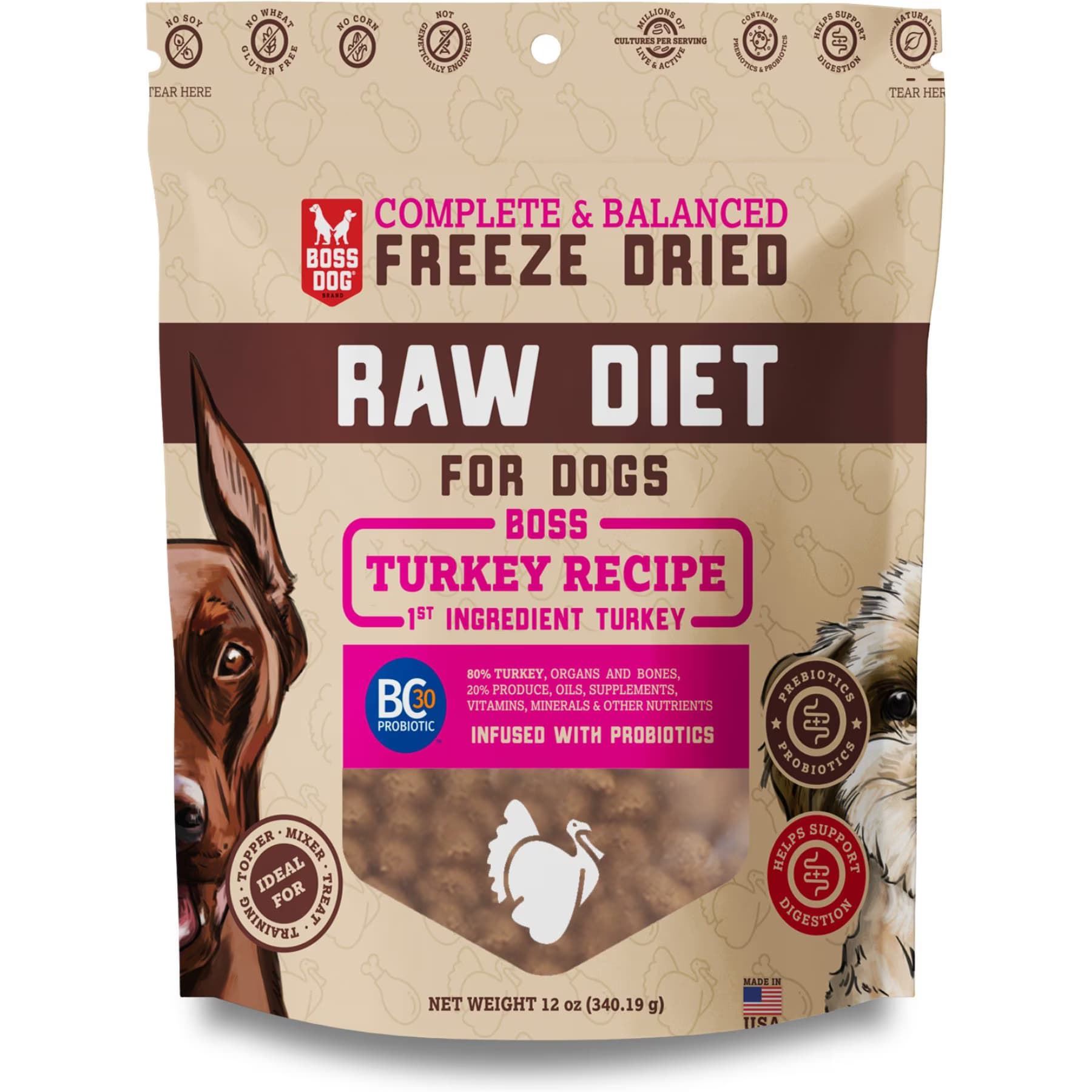 Boss Dog Boss Dog Diet Turkey Recipe Freeze-Dried Dog Food