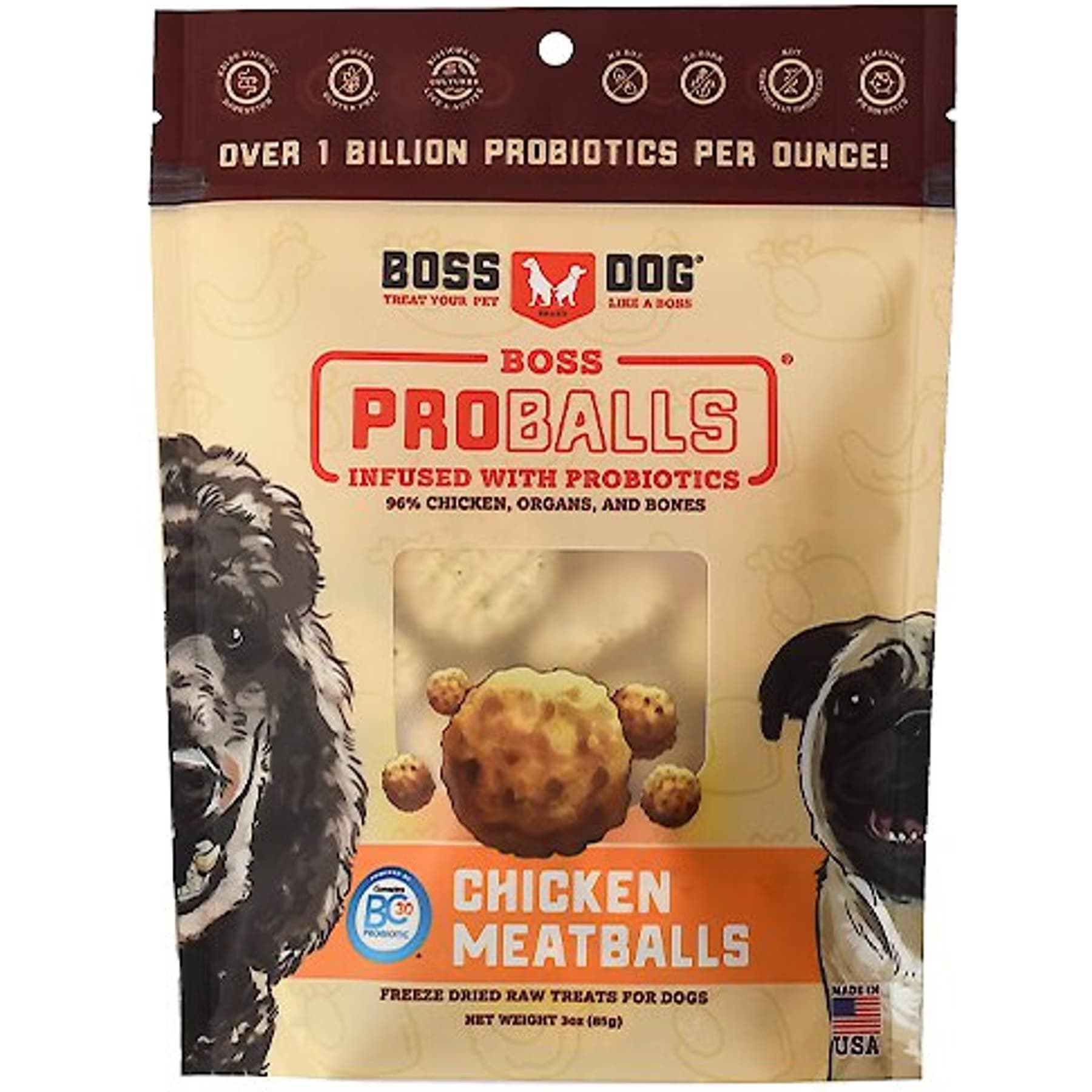 Boss Dog Proballs Chicken Chicken Meatballs Freeze-Dried Dog Treats — view 2
