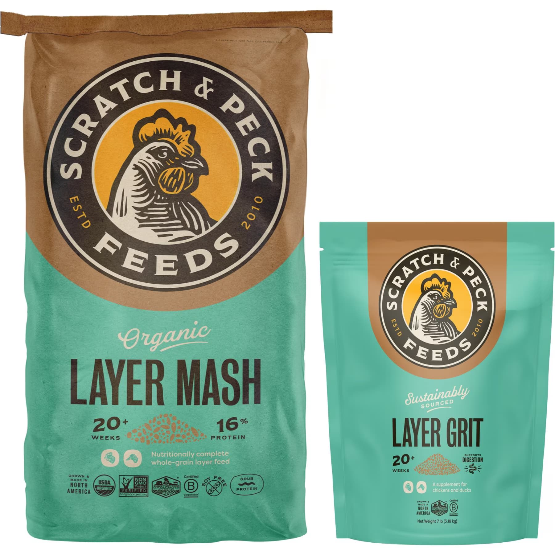 Scratch and Peck Feeds Bundle: Scratch and Peck Feeds Organic Chicken & Duck Feed 16% Layer Mash