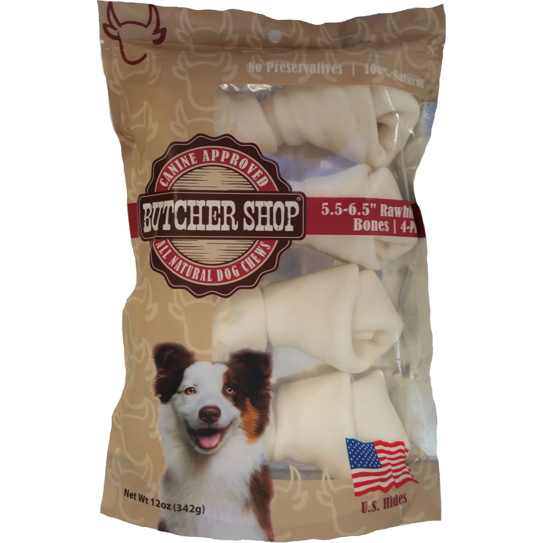 Butcher Shop Butcher Shop 5.5-6.5-in Rawhide Bones Dog Jerky Treat