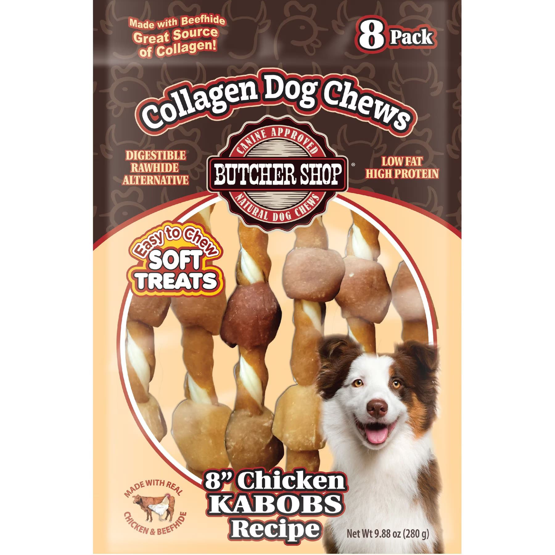 Butcher Shop Butcher Shop Collagen 8-in Chicken Kabobs Recipe Dog Jerky Treat