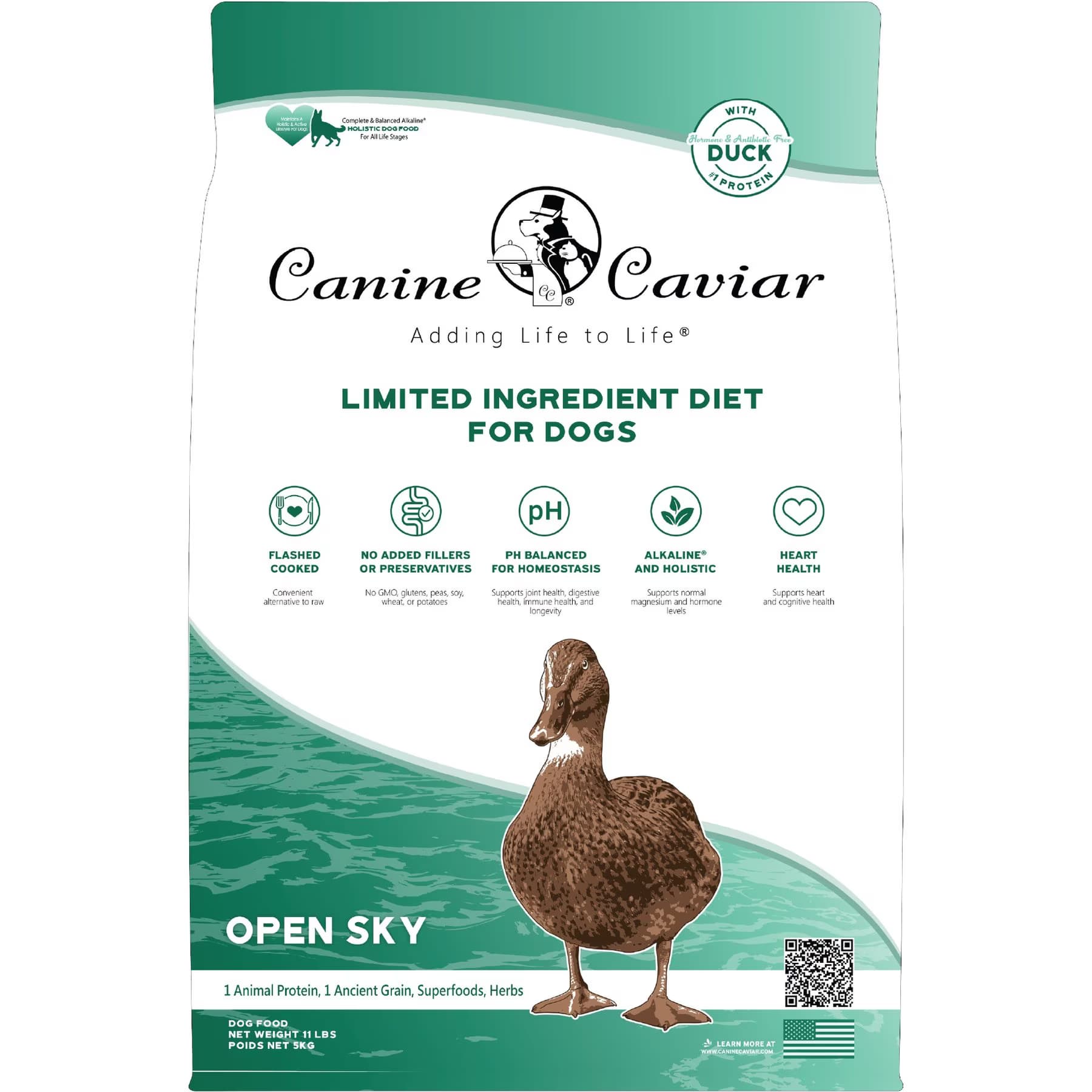Canine Caviar Open Sky Duck Limited Ingredient Diet Alkaline Dry Dog Food — view 3