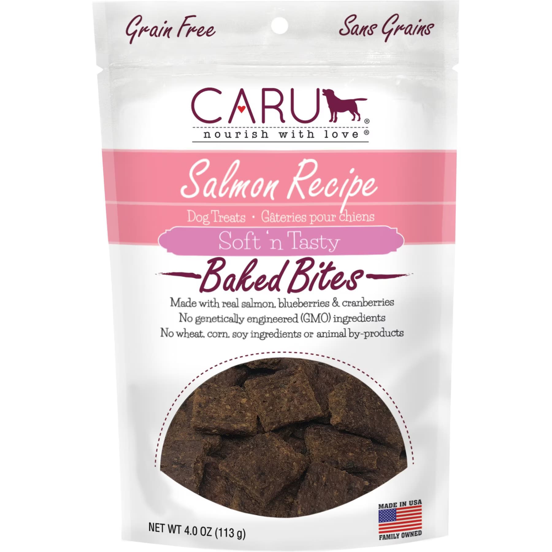 Caru Caru Soft 'n Tasty Baked Bites Salmon Recipe Grain-Free Dog Treats
