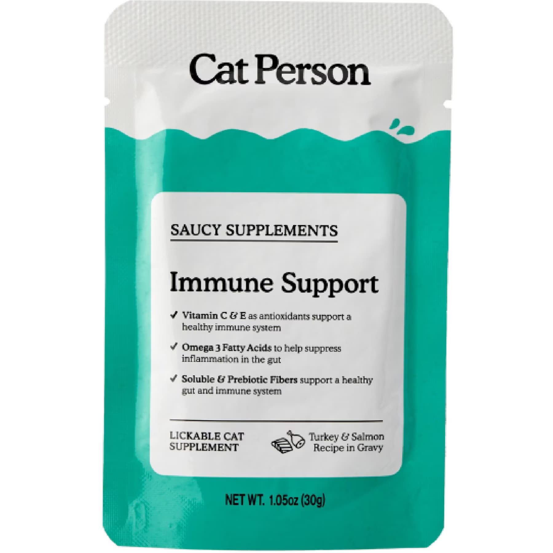 Cat Person by Weruva Cat Person by Weruva Immune Support Turkey & Salmon Puree Lickable Immune Supplement for Cats