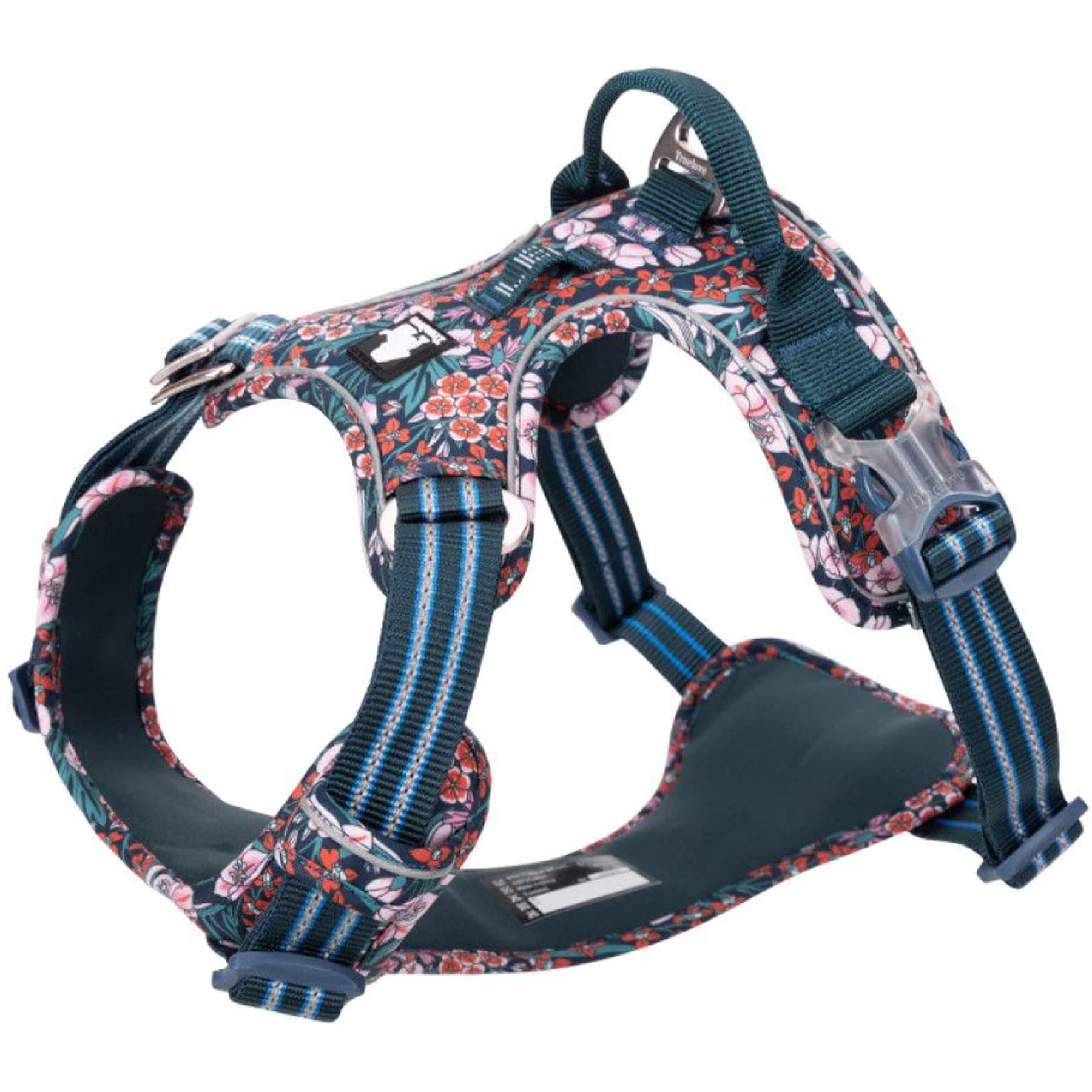 Chai's Choice Chai’s Choice Premium Floral Dog Harness, Blue, X-Small