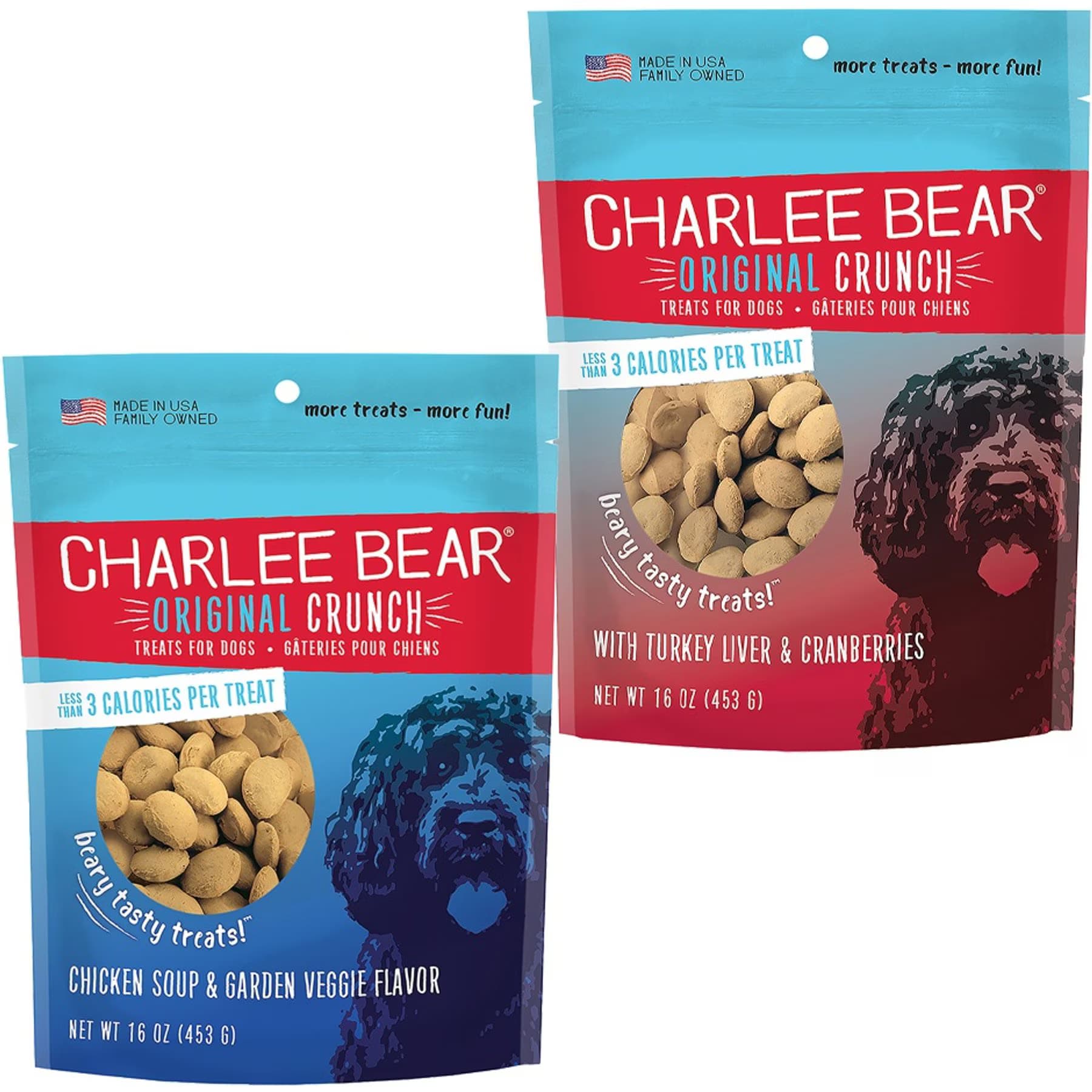Charlee Bear Charlee Bear Turkey Liver & Cranberries Flavor + Chicken Soup & Garden Veggie Flavor Dog Treats