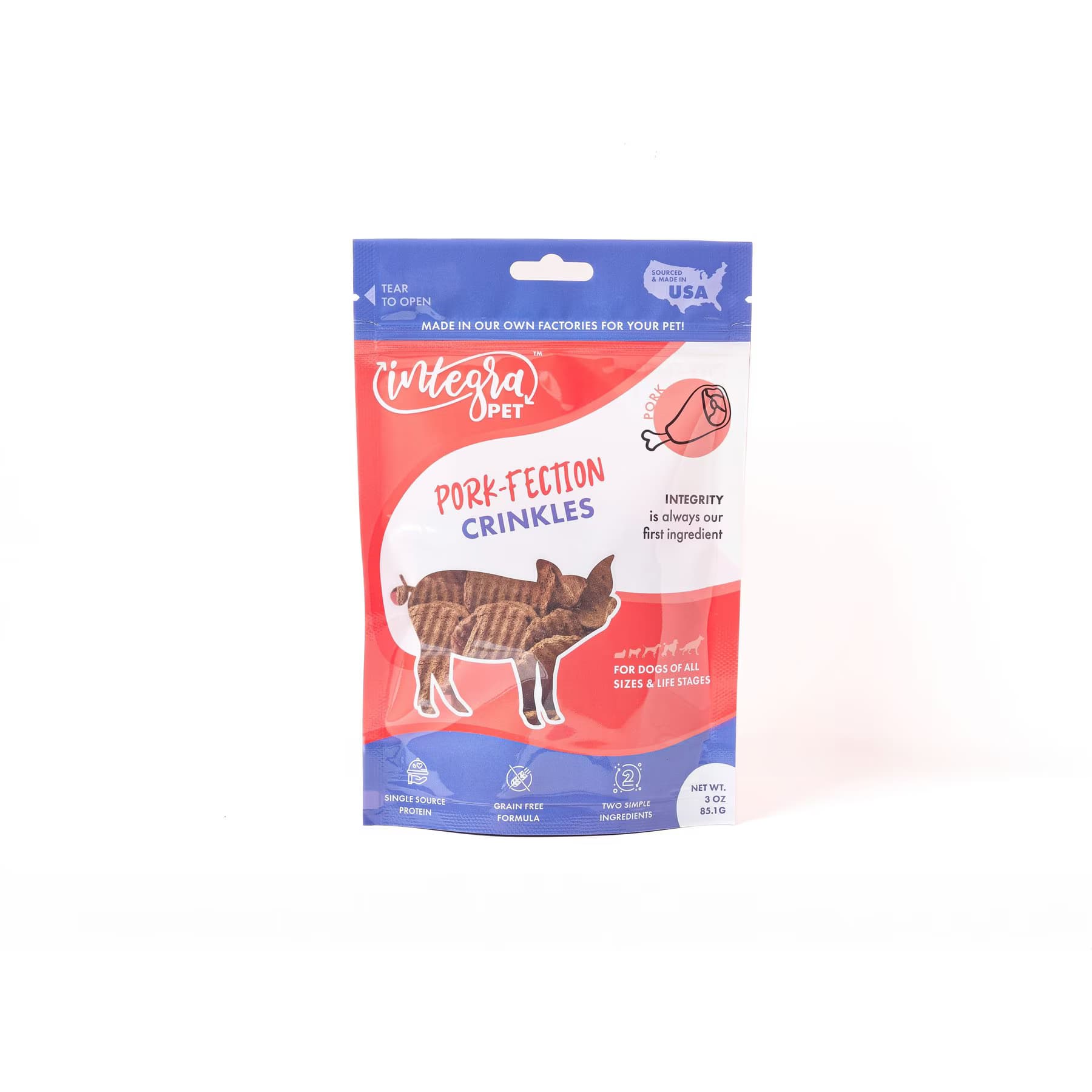 Chasing Our Tails Chasing Our Tails Integra Pet Pork-Fection Crinkles Grain-Free Dog Treats — Pork Crinkles