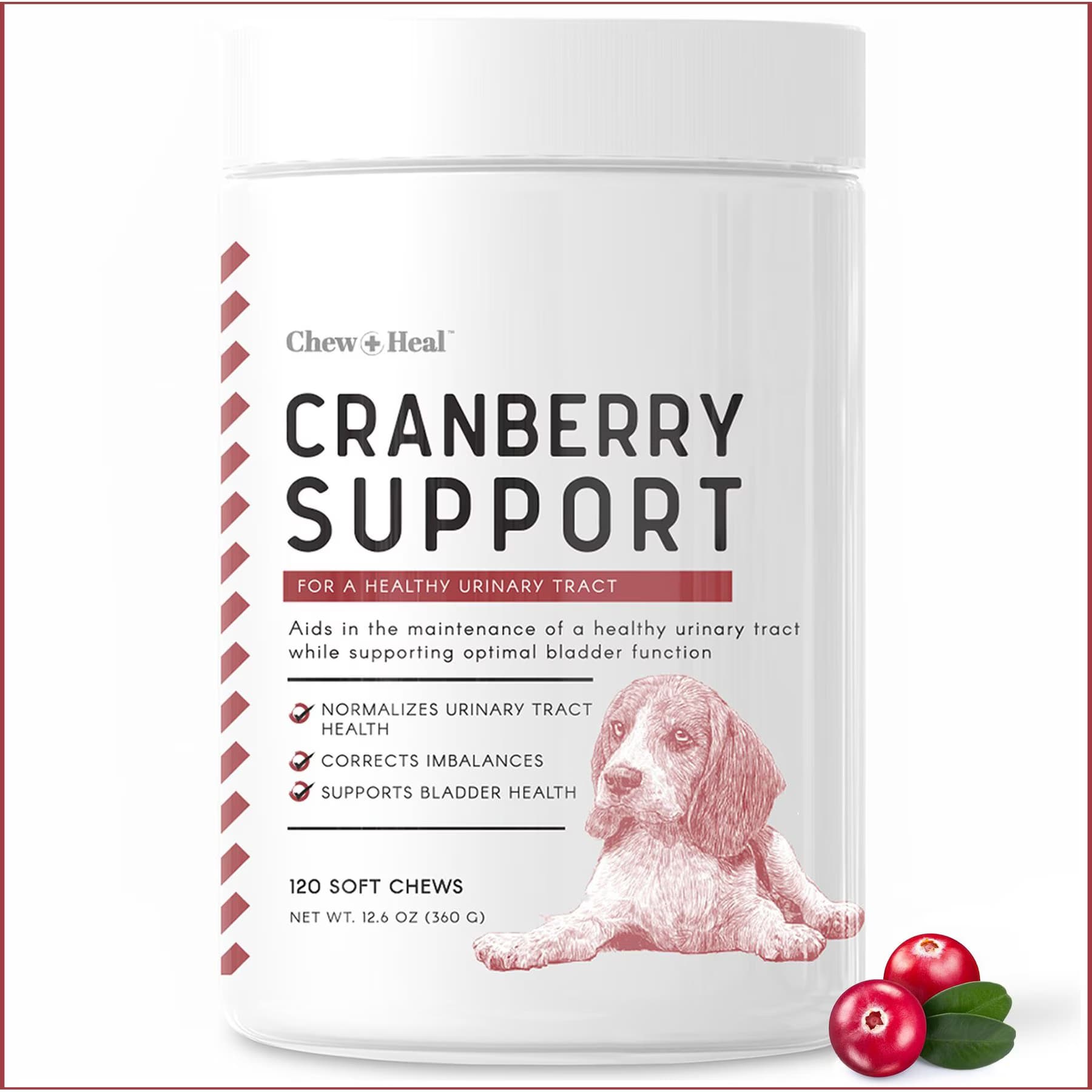 Chew + Heal Chew + Heal Cranberry Support Urinary Tract Supplement for Dogs