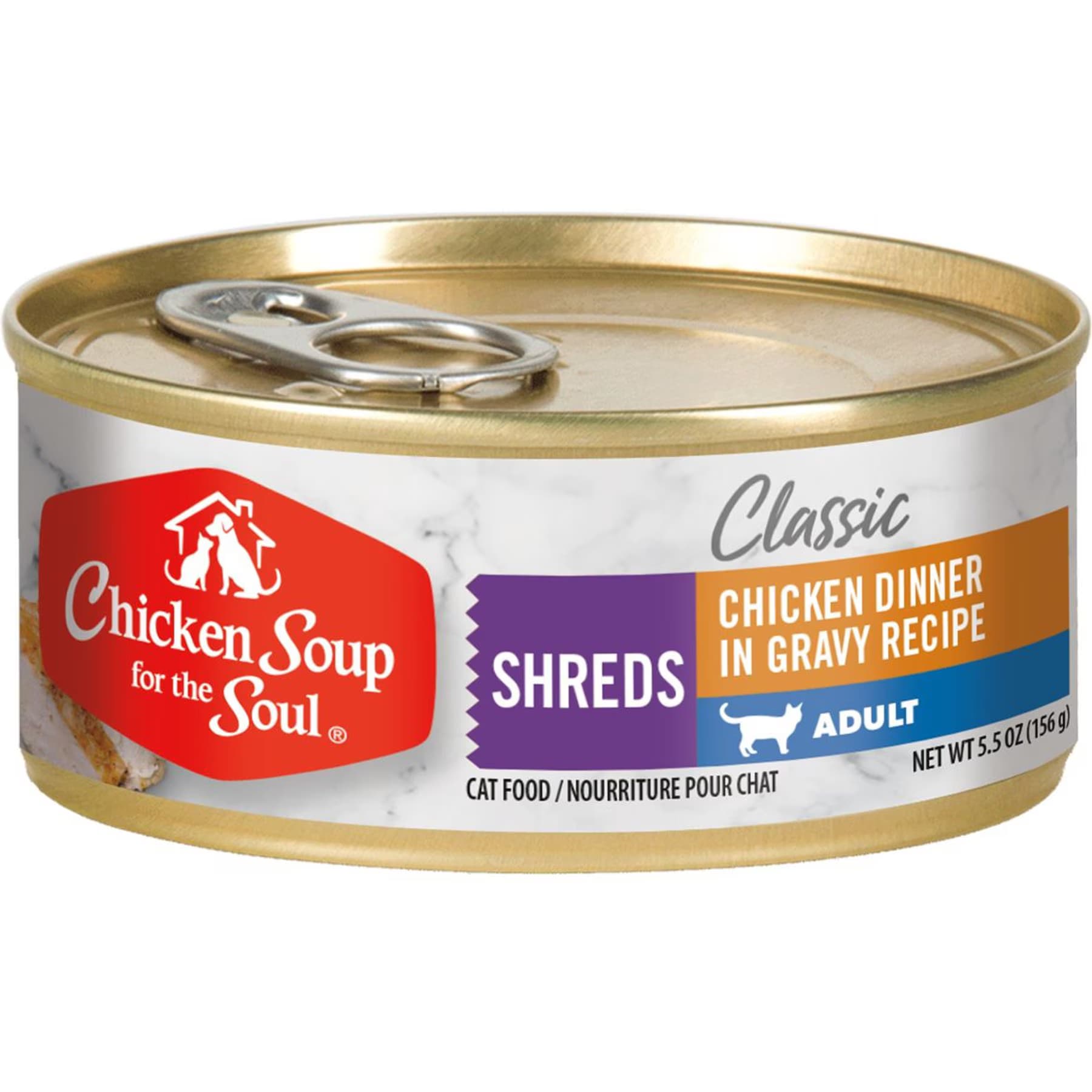 Chicken Soup for the Soul Chicken Soup for the Soul Chicken Dinner in Gravy Recipe Shreds Wet Cat Food