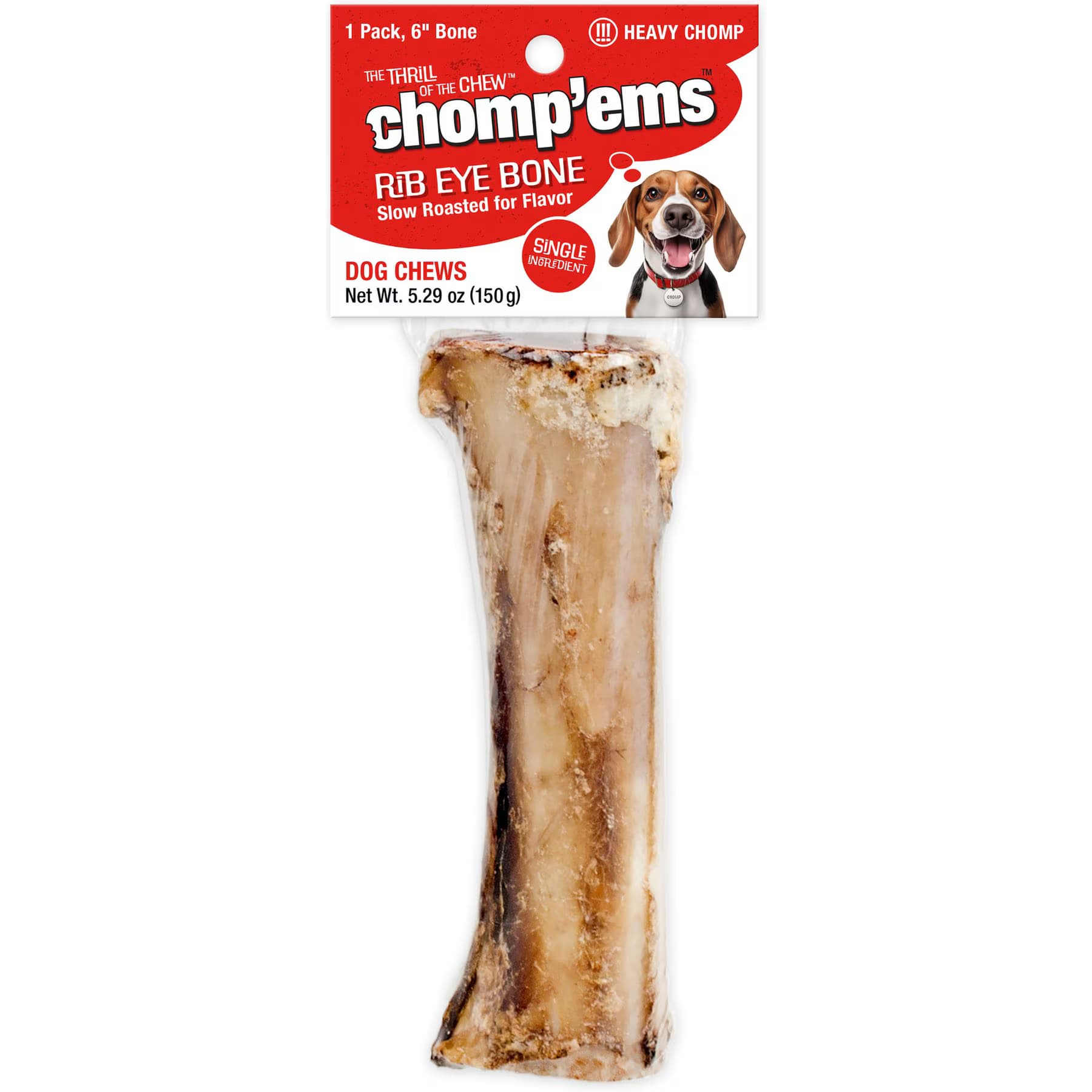 Chomp'ems Chomp’ems 6″ Rib Eye Bone Dog Treats