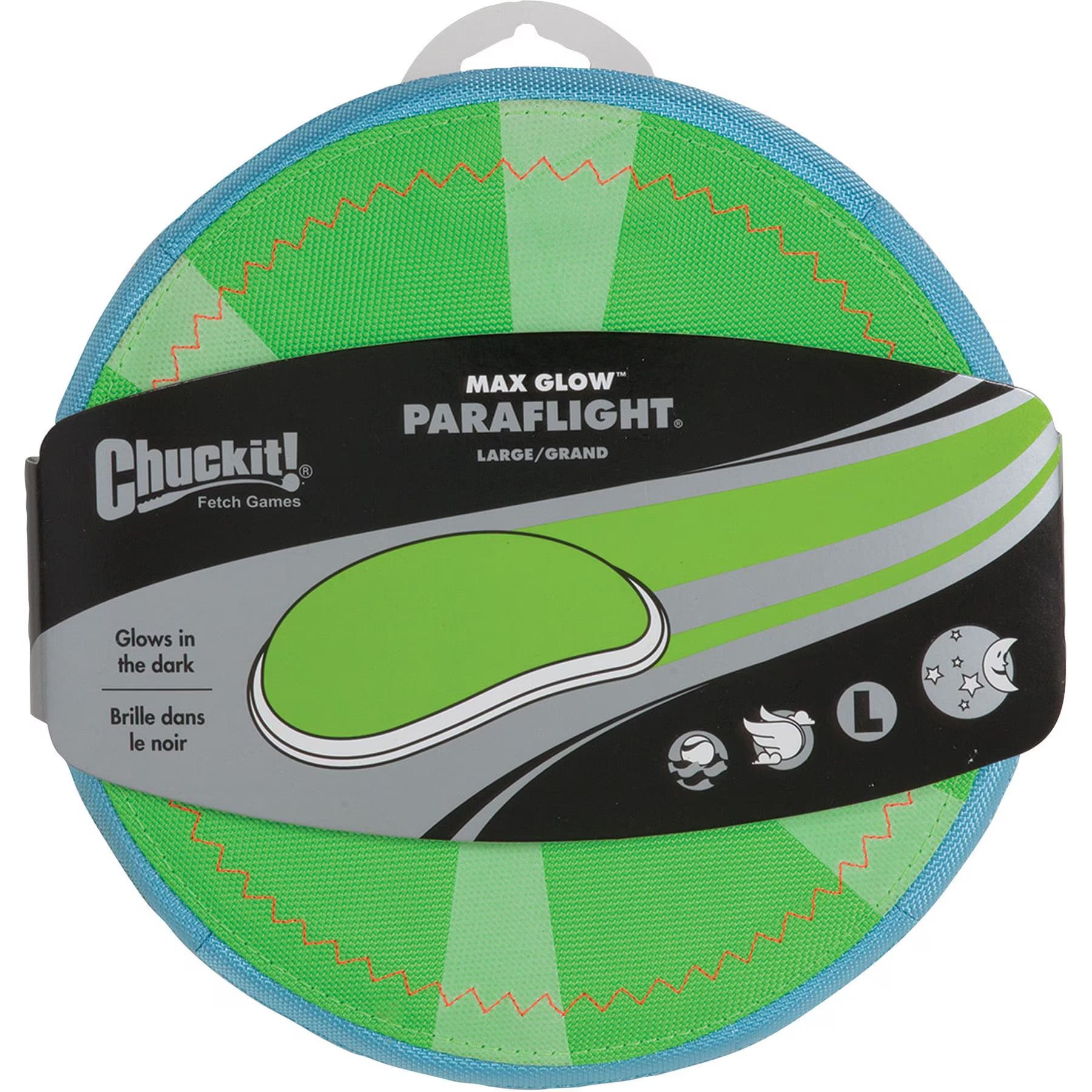 Chuckit! Chuckit! Paraflight Dog Toy, Large, Max Glow