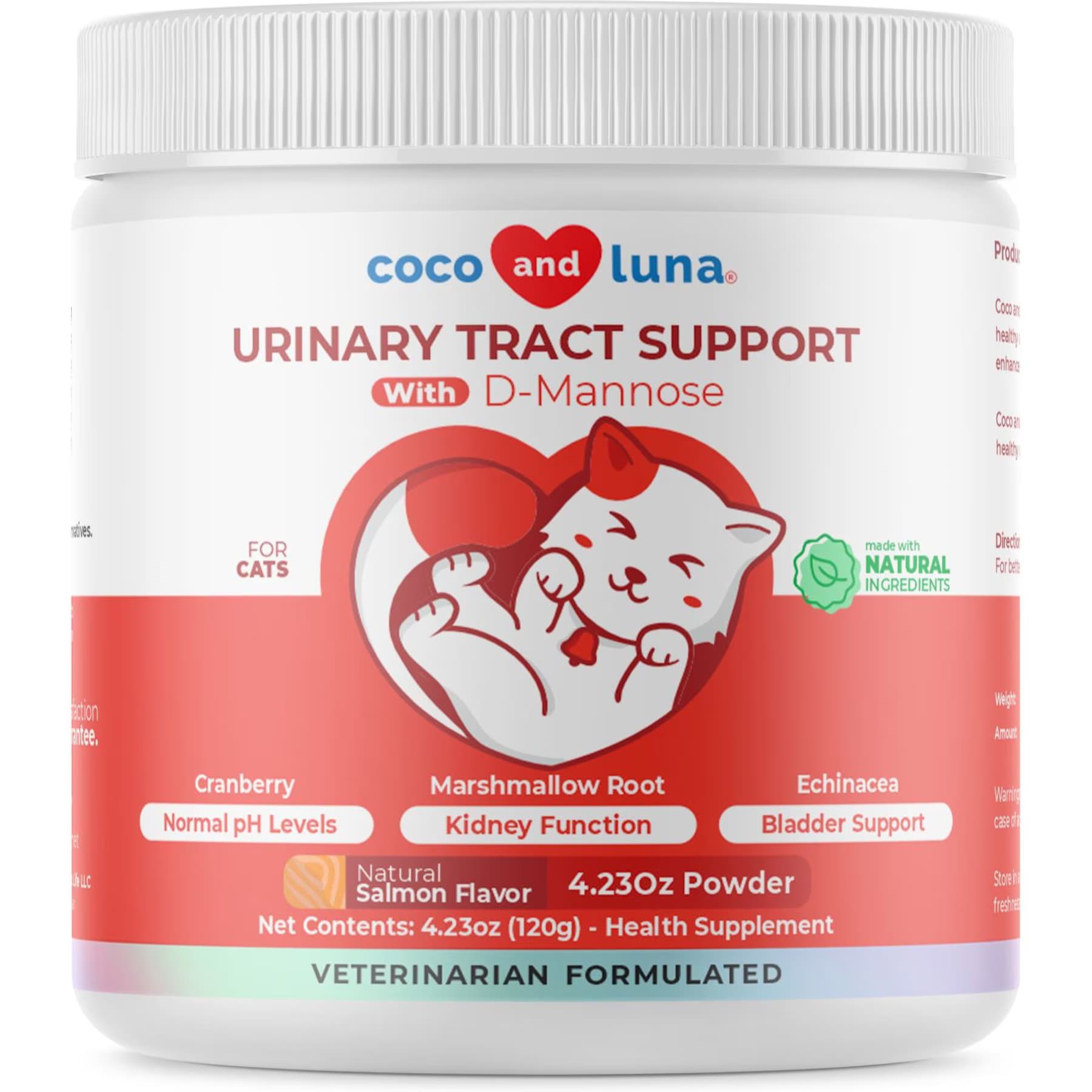 Coco and Luna Coco and Luna Cranberry Incontinence & Urinary Tract Support Powder Supplement for Cats, 120-gr jar
