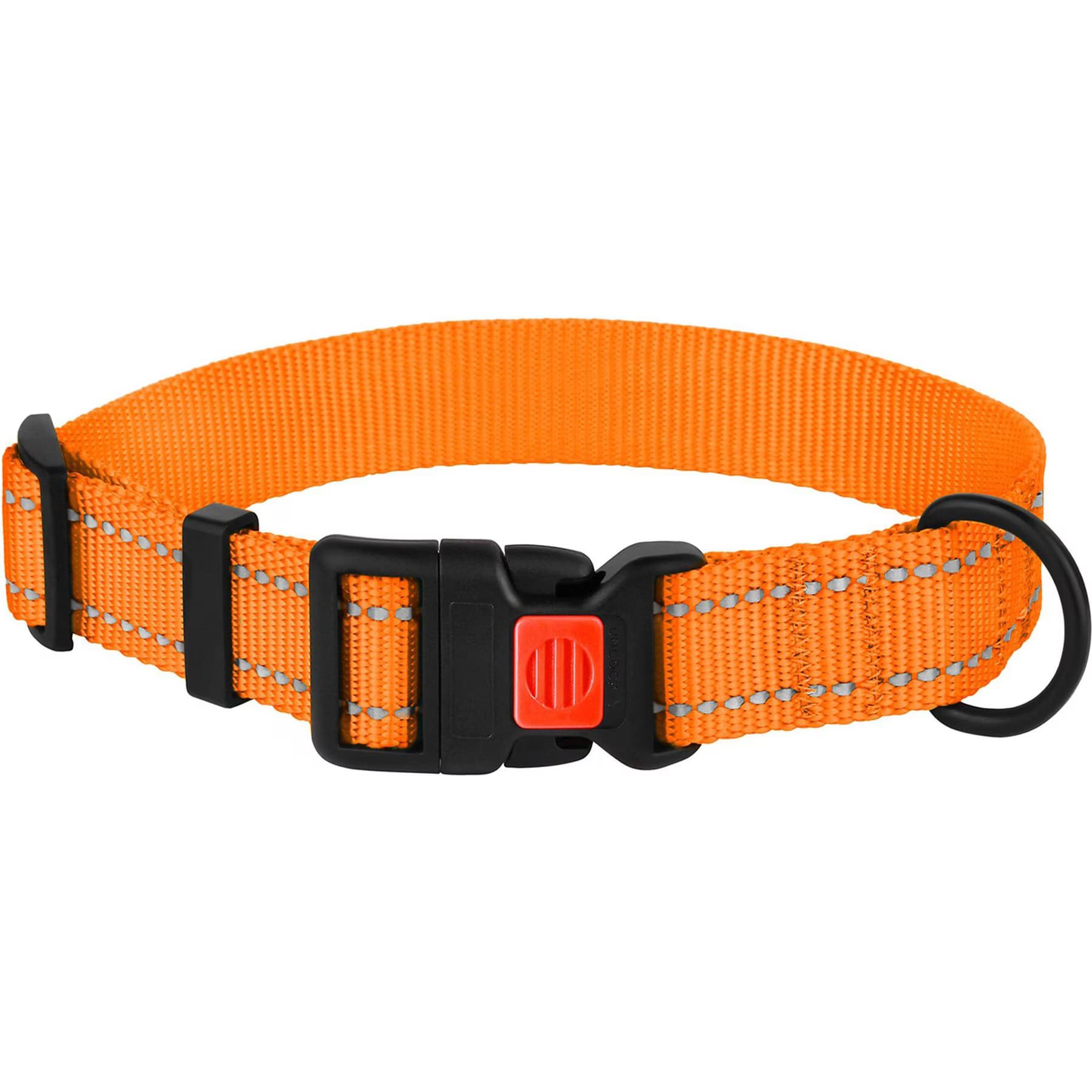 CollarDirect Adjustable Reflective Nylon Dog Collar, Orange, X-Large — view 4