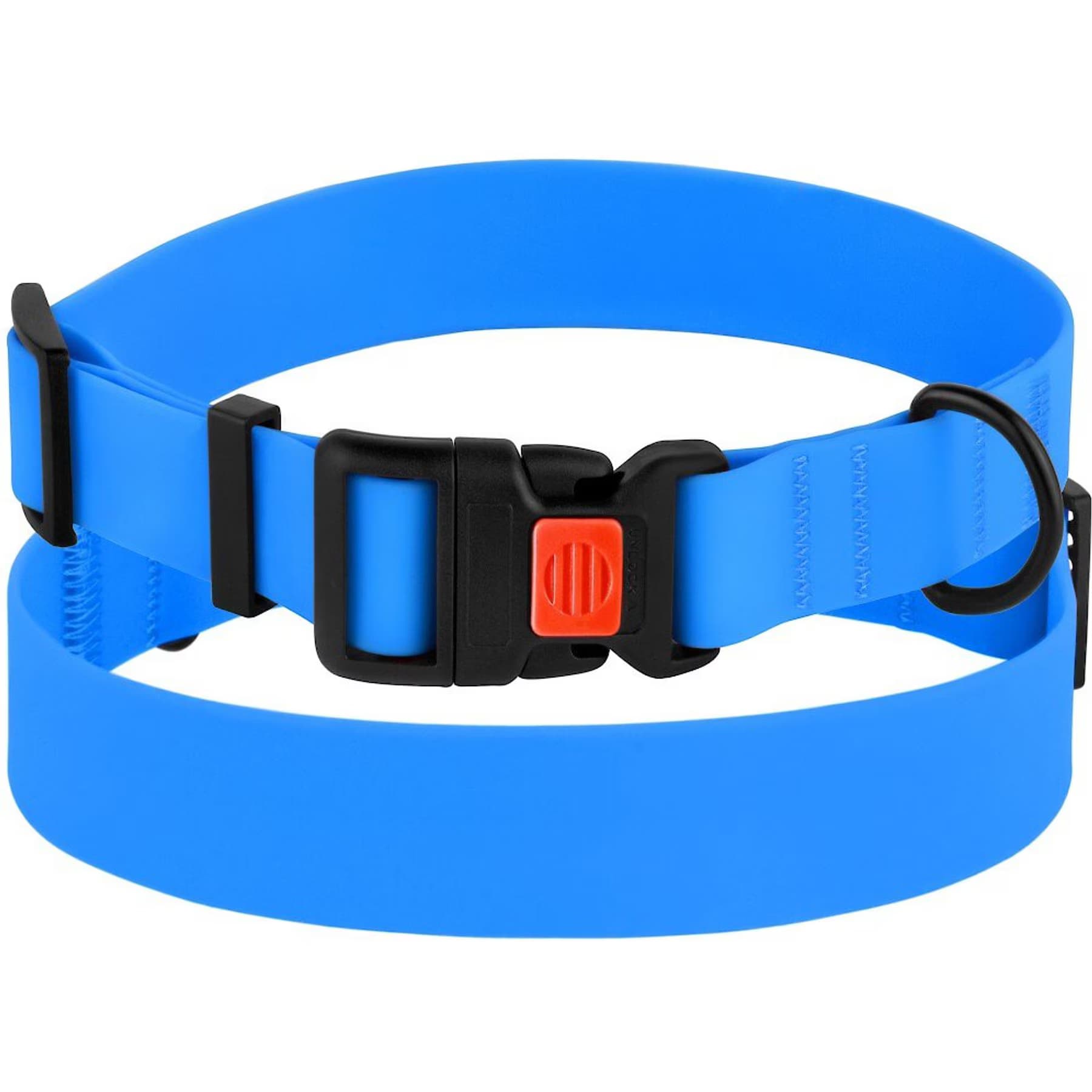 CollarDirect CollarDirect Waterproof PVC Coated Dog Collar, Blue, X-Large