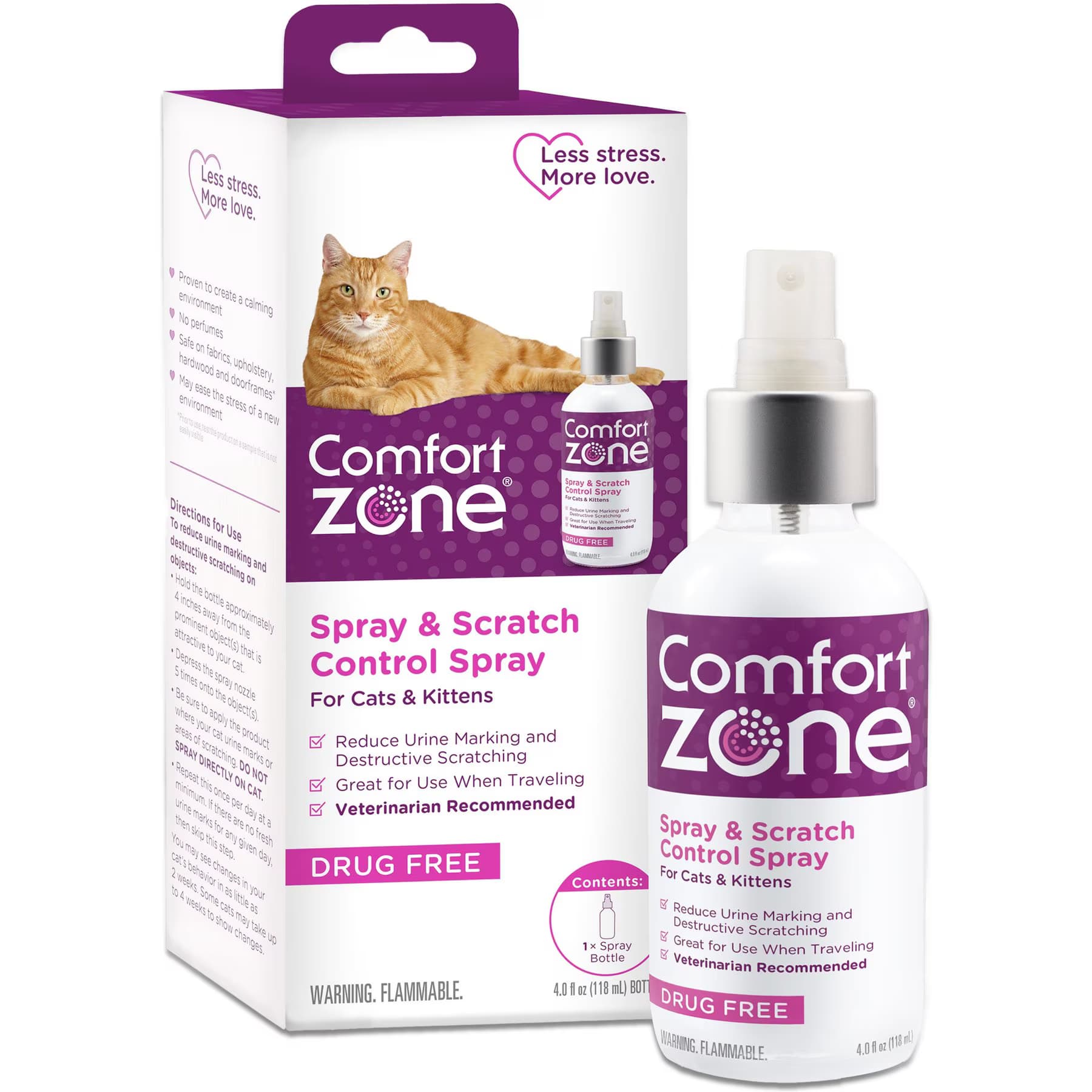 Comfort Zone Calming Pheromone Spray for Cats, 4-fl oz bottle — view 2
