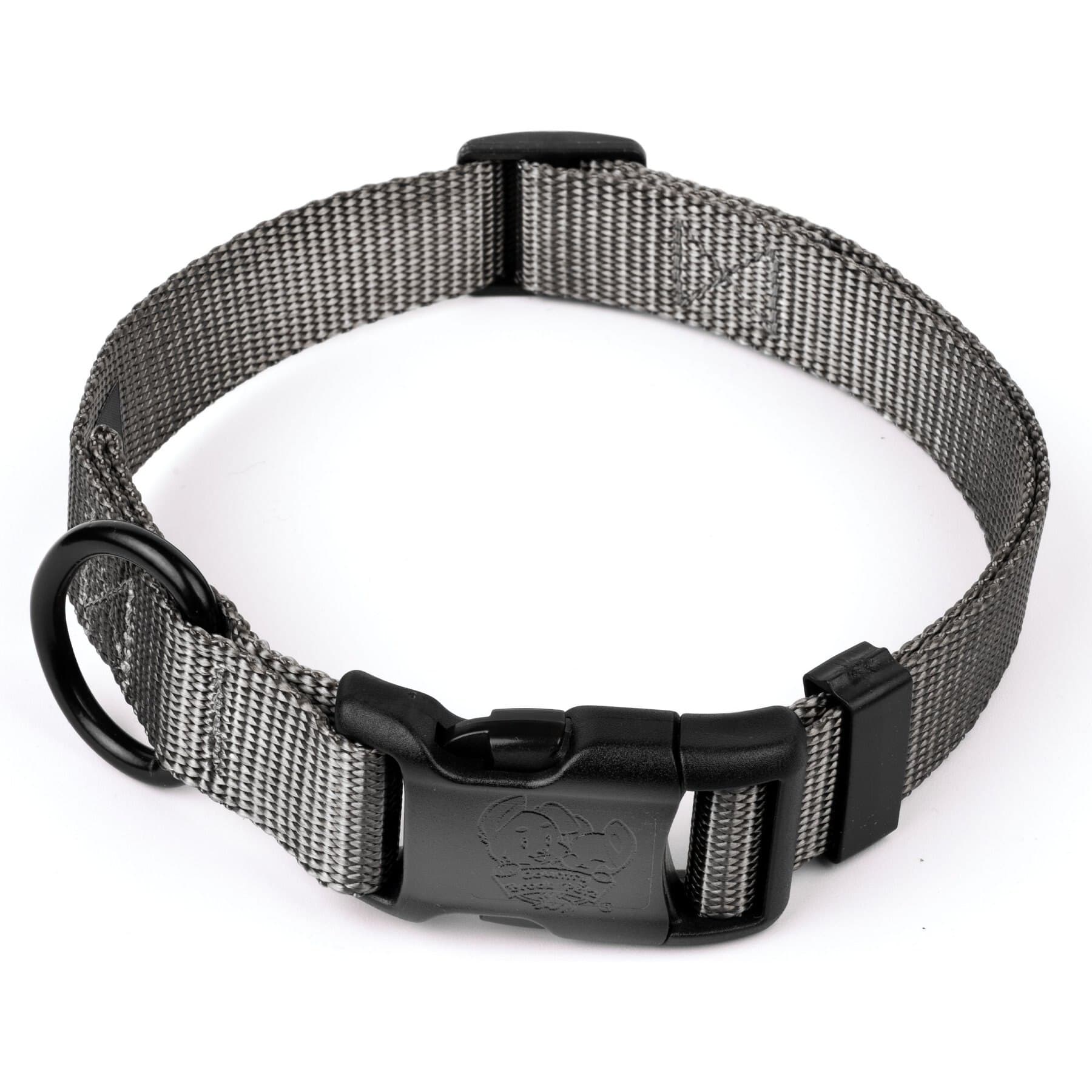 Country Brook Petz Country Brook Petz Everyday Nylon Dog Collar, Charcoal, Medium: 13 to 16-in neck, 3/4-in wide