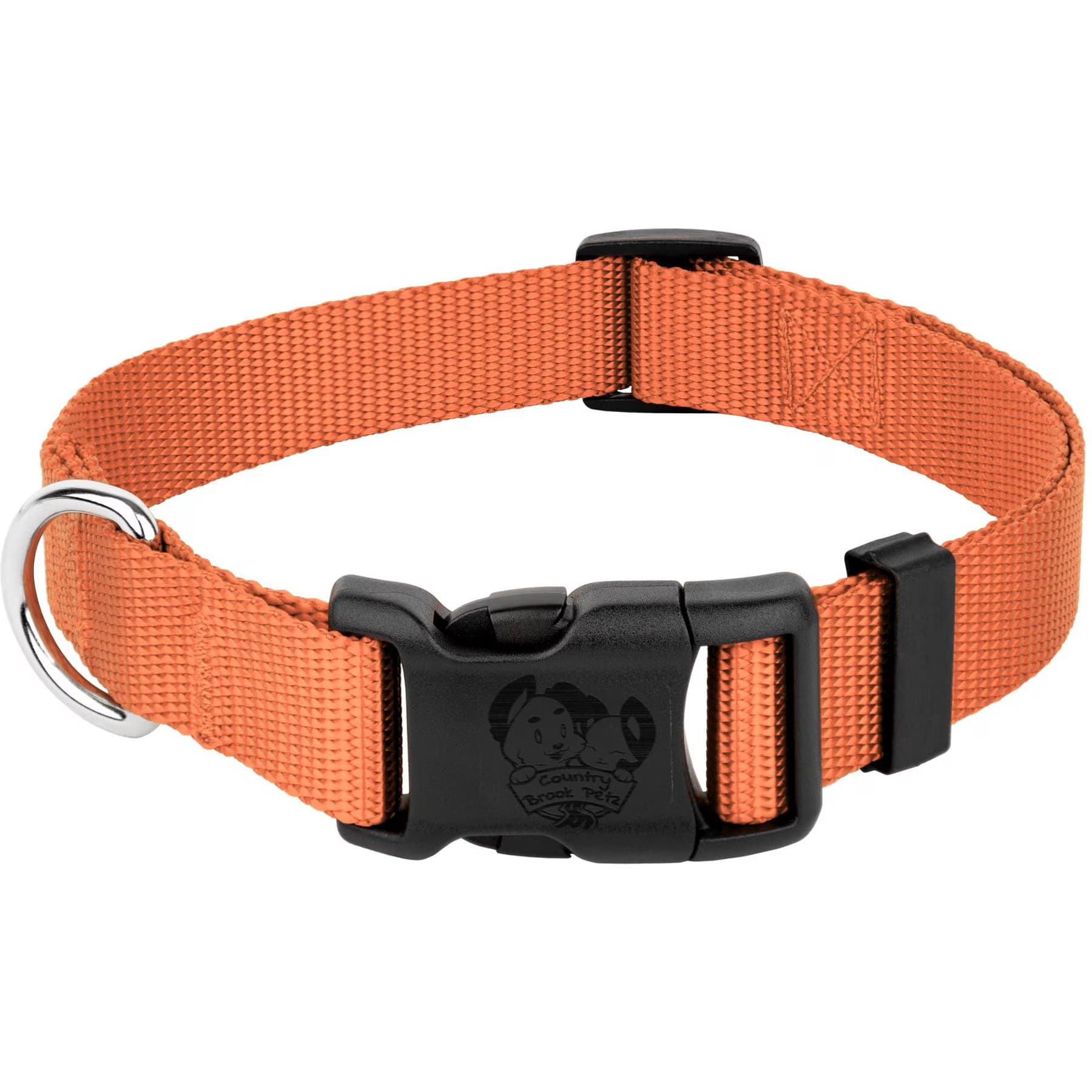 Country Brook Petz Country Brook Petz Everyday Nylon Dog Collar, Coral, Medium: 13 to 16-in neck, 3/4-in wide
