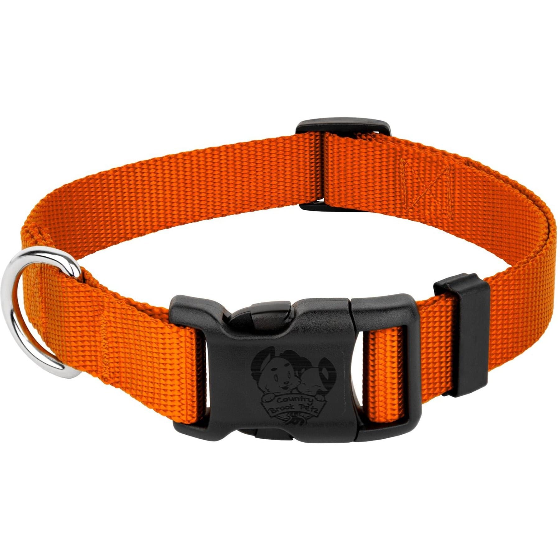 Country Brook Petz Country Brook Petz Everyday Nylon Dog Collar, Orange, 3X-Small: 5 to 7-in neck, 3/8-in wide