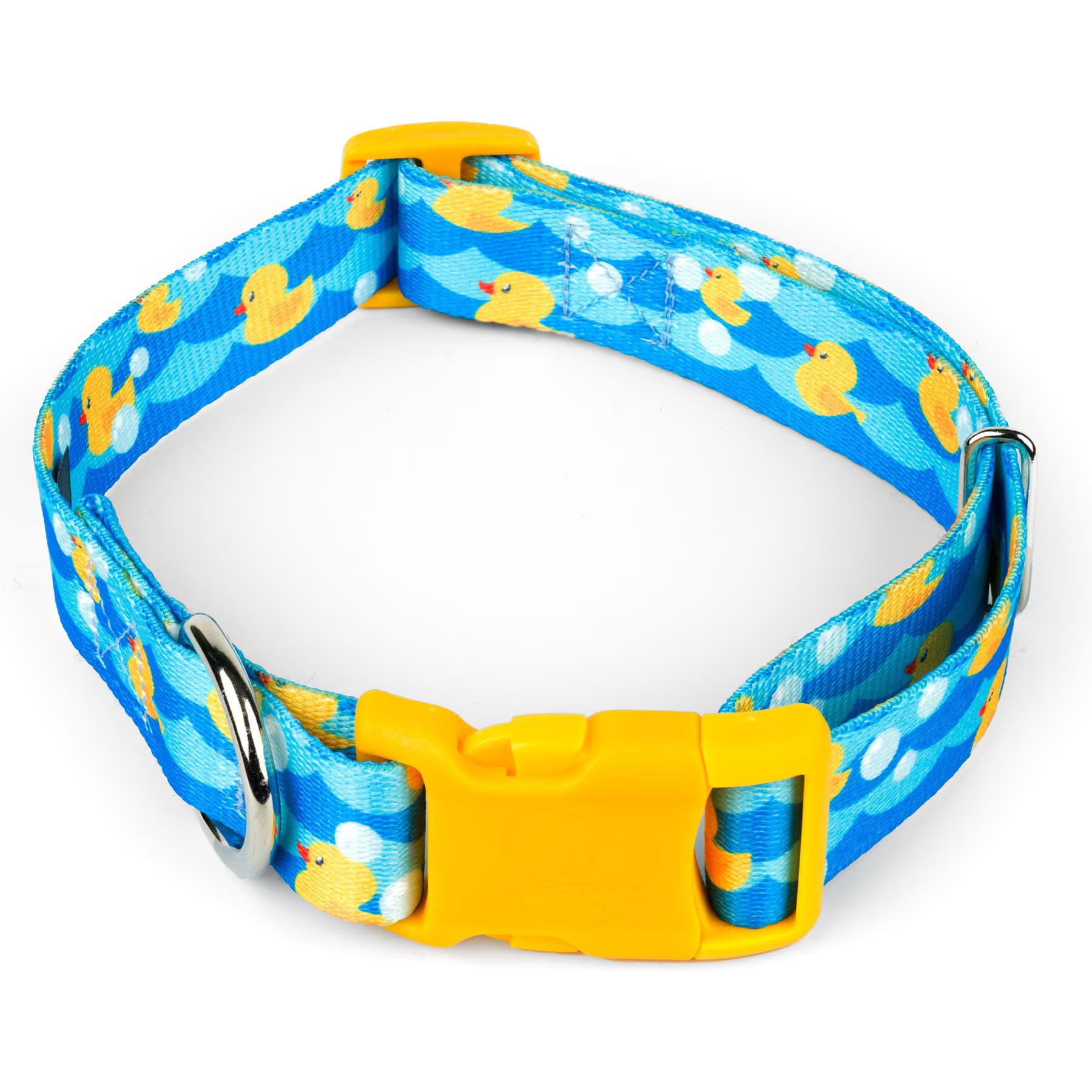 Country Brook Petz Country Brook Petz Deluxe Just Ducky Dog Collar with Yellow Buckle, Blue, Small: 11 to 13-in neck, 5/8-in wide