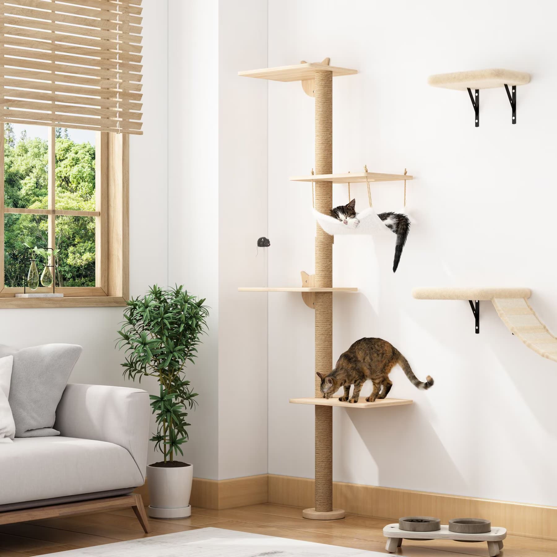Coziwow Coziwow 69-in Wall Mounted Shelf Climbing Cat Tree — Wall Mounted Climbing Tree