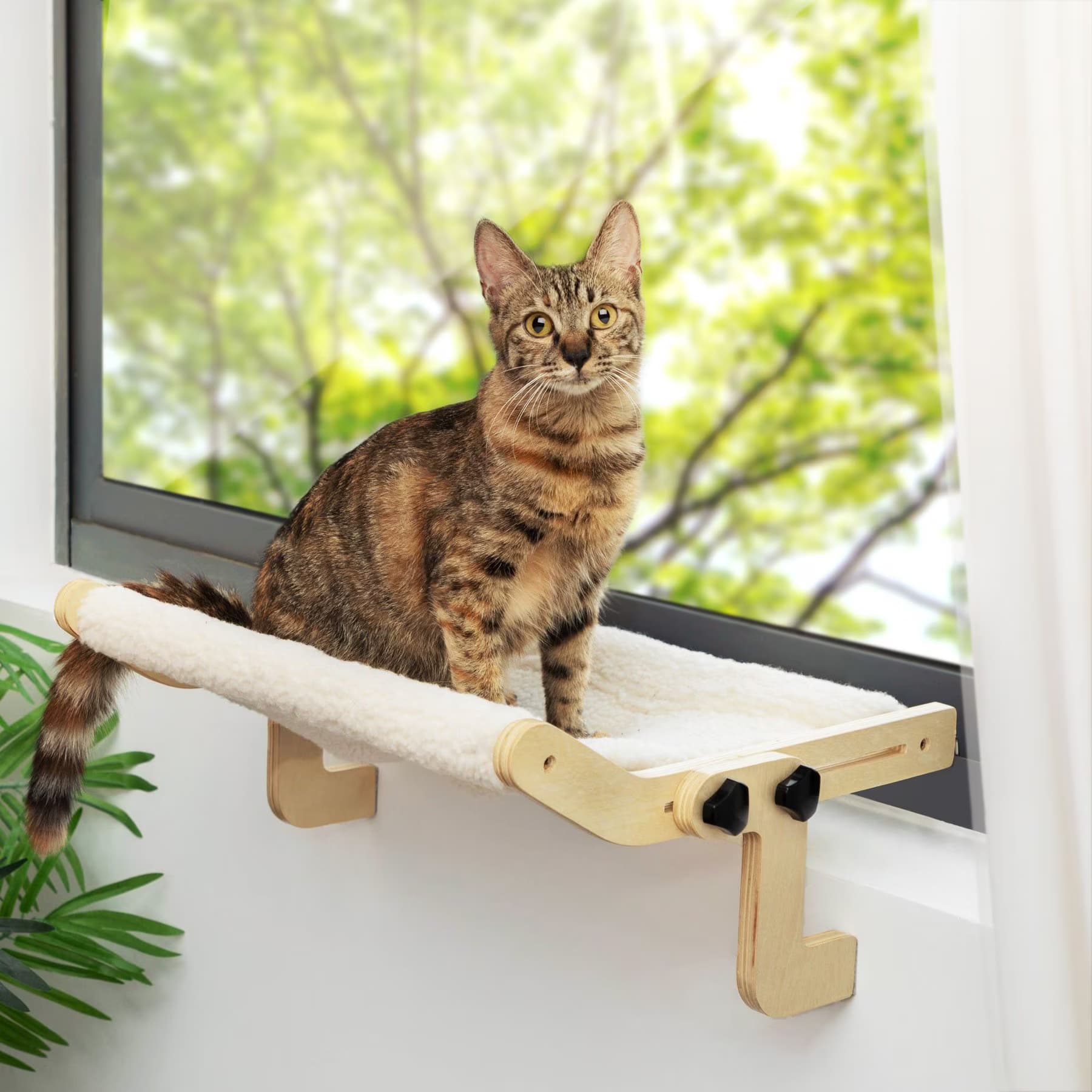 Coziwow Coziwow Indoor Hammock for Window Cat Perch, White
