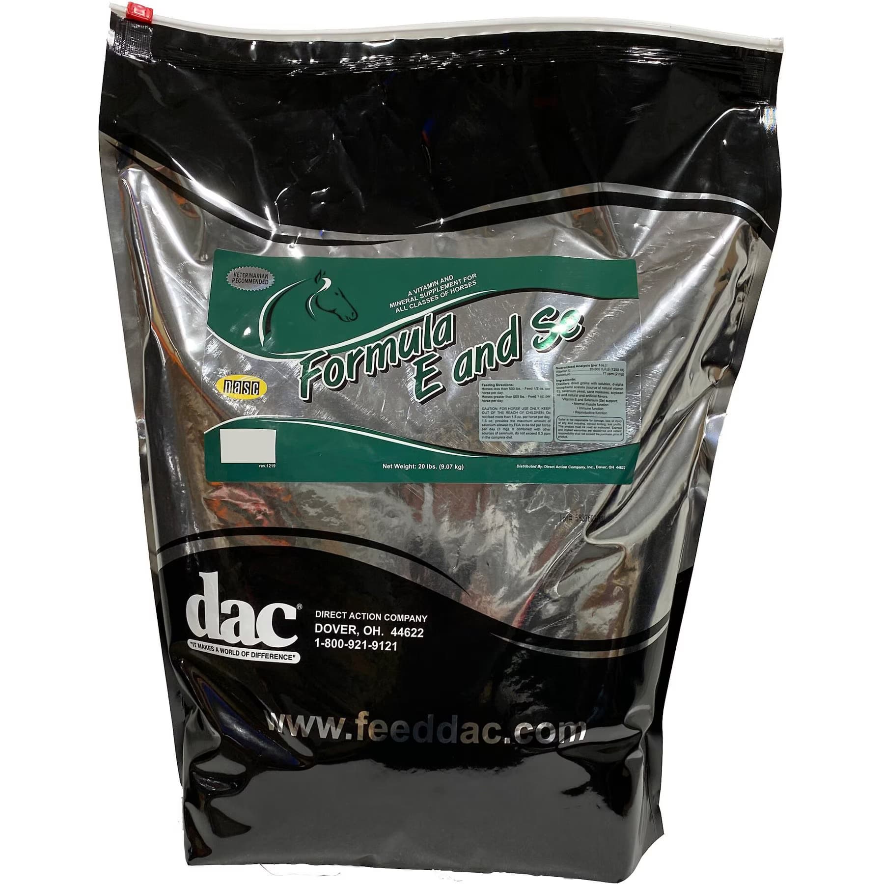 DAC DAC Formula E & Se Vitamin E & Selenium Nutritional Powder Horse Supplement, 20-lb bucket