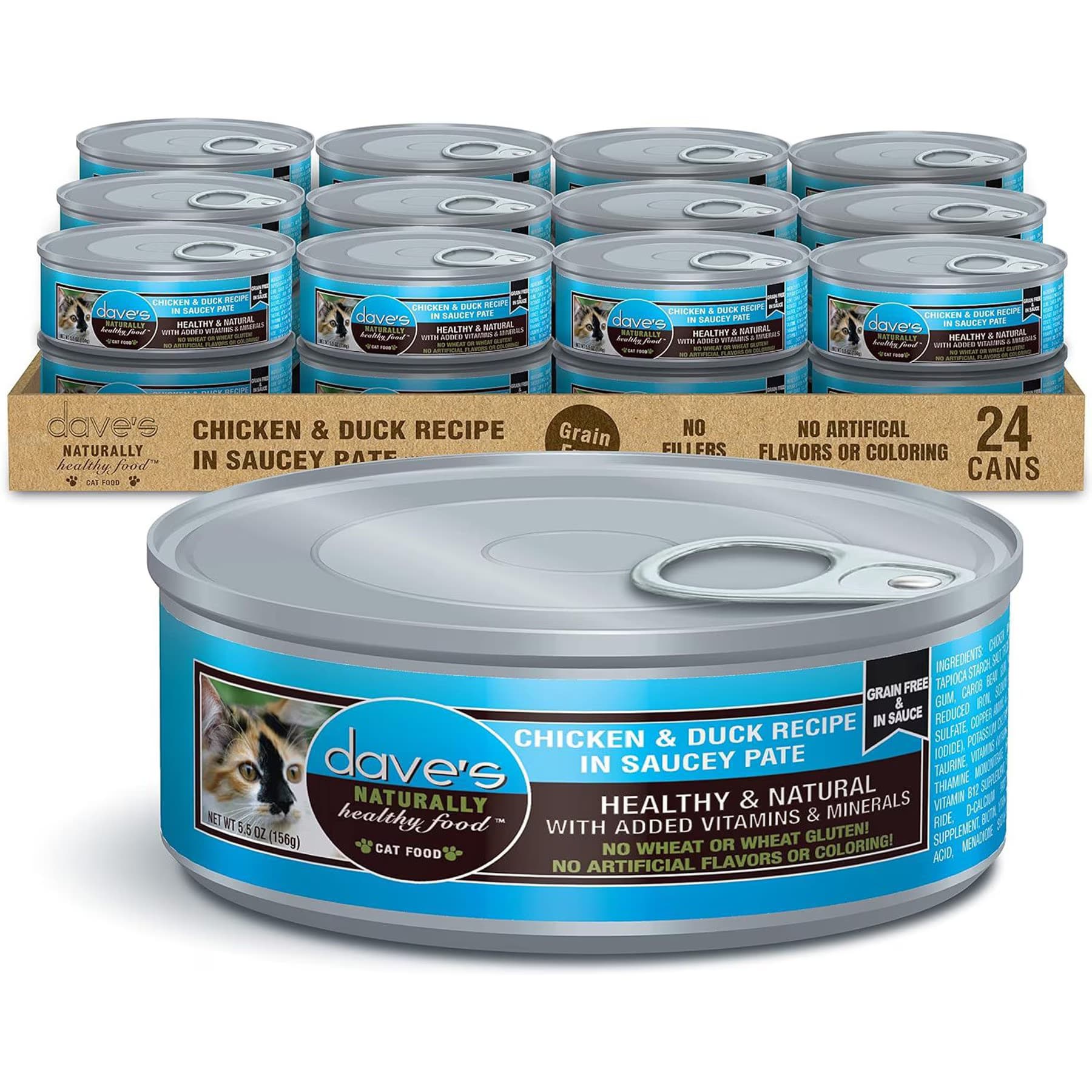 Dave's Pet Food Dave’s Pet Food Saucey Pate Chicken & Duck Recipe Grain-Free Canned Wet Cat Food