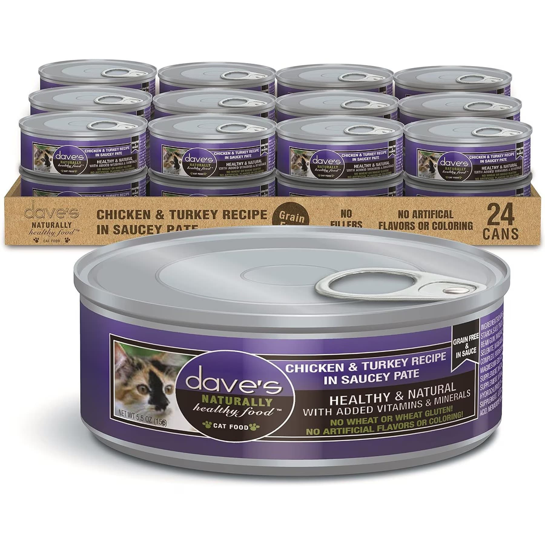 Dave's Pet Food Dave’s Pet Food Saucey Pate Chicken & Turkey Recipe Grain-Free Canned Wet Cat Food