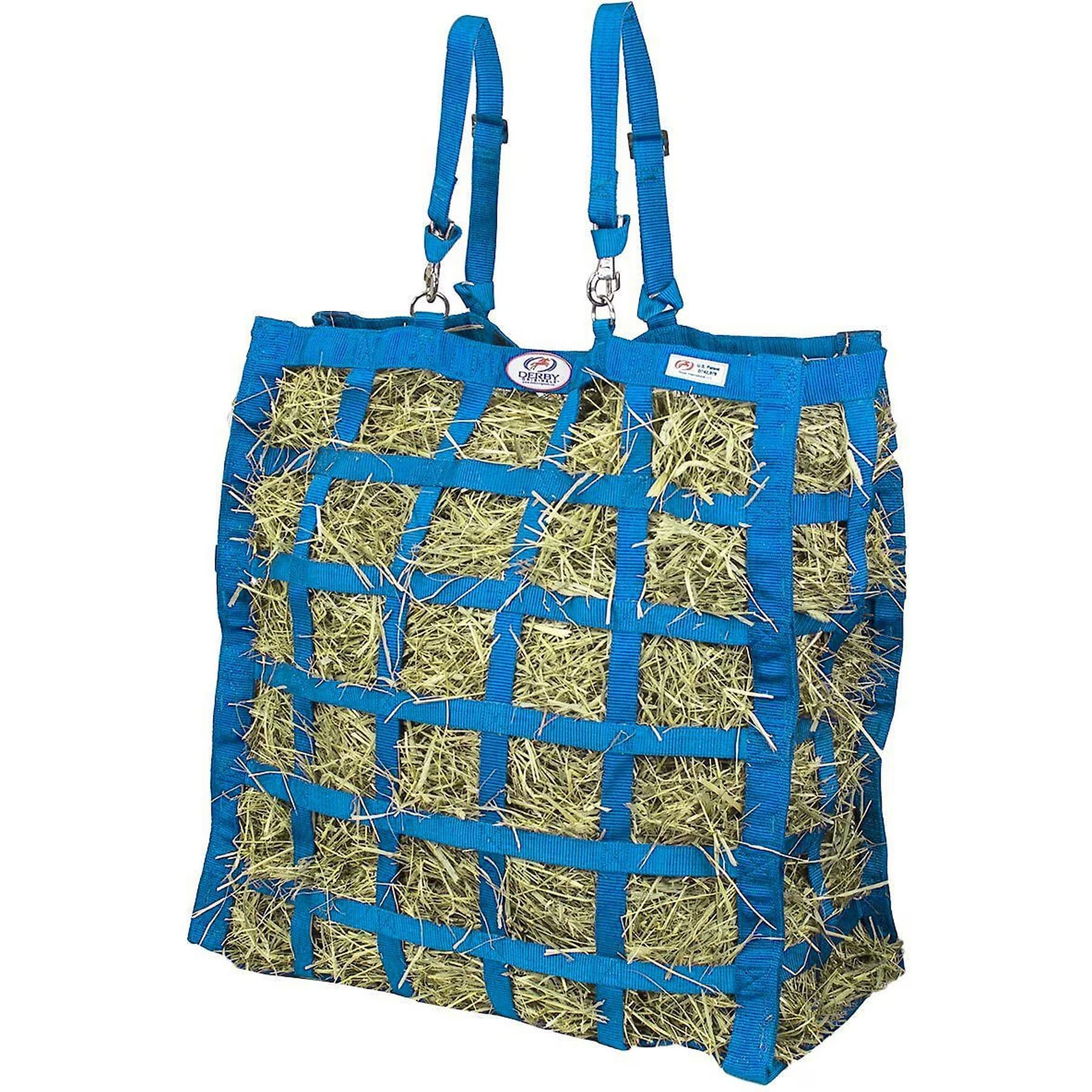 Derby Originals Derby Originals Paris Tack Easy Feed 4-Sided Slow Feed Horse Hay Bag, Petroleum Blue