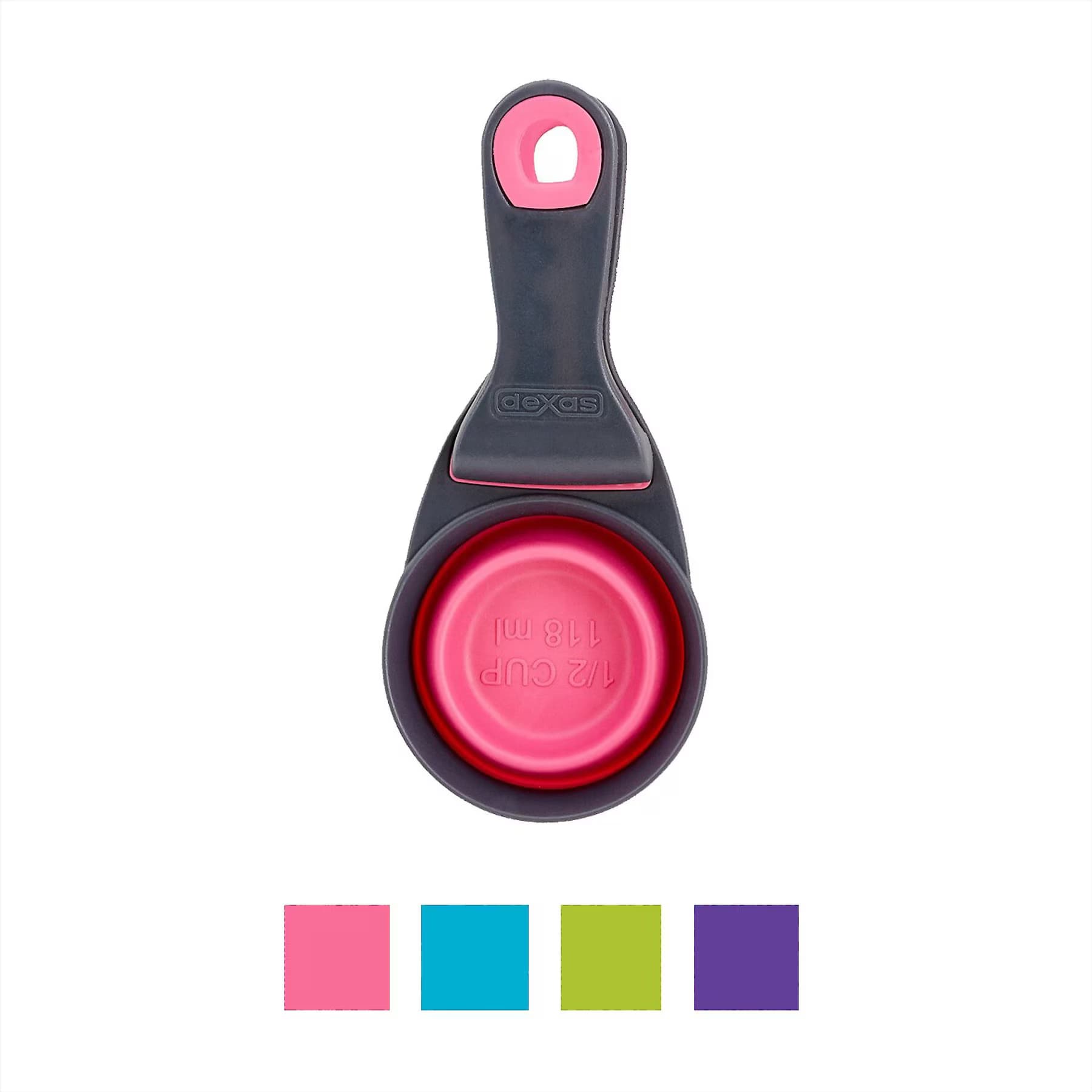 Dexas Popware for Pets Dexas Popware for Pets Collapsible KlipScoop, Pink, 1/2 cup