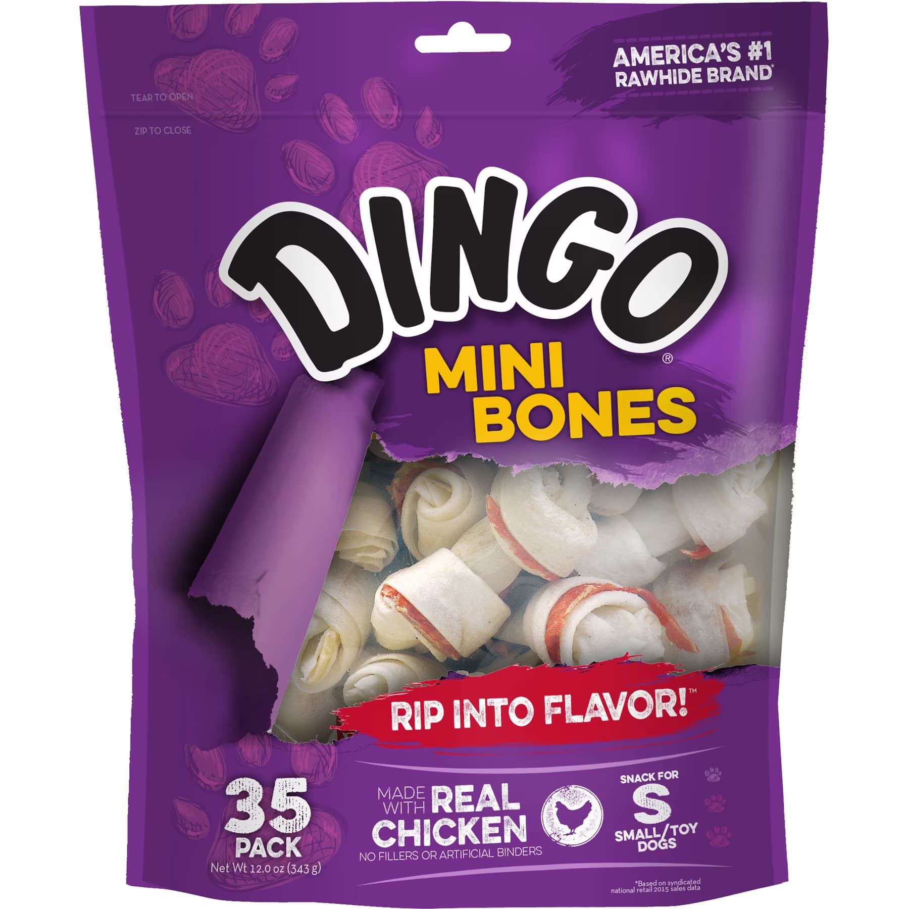 Dingo Dingo Mini Bones Chicken Flavor Dog Treat, Small
