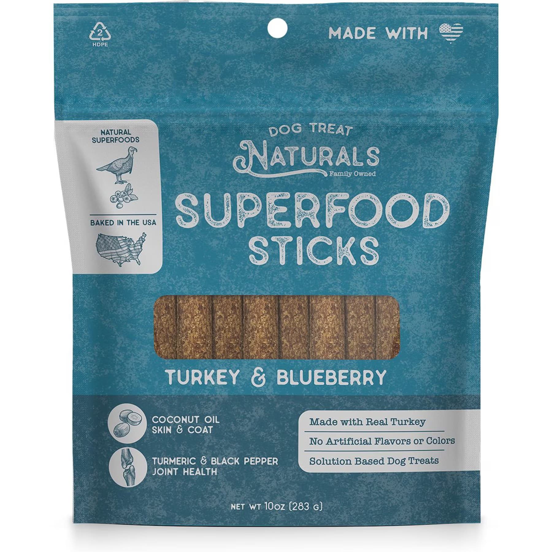 Dog Treat Naturals Dog Treat Naturals Turkey & Blueberry Superfood Fresh All Stages Natural Chew Stick Dog Treats