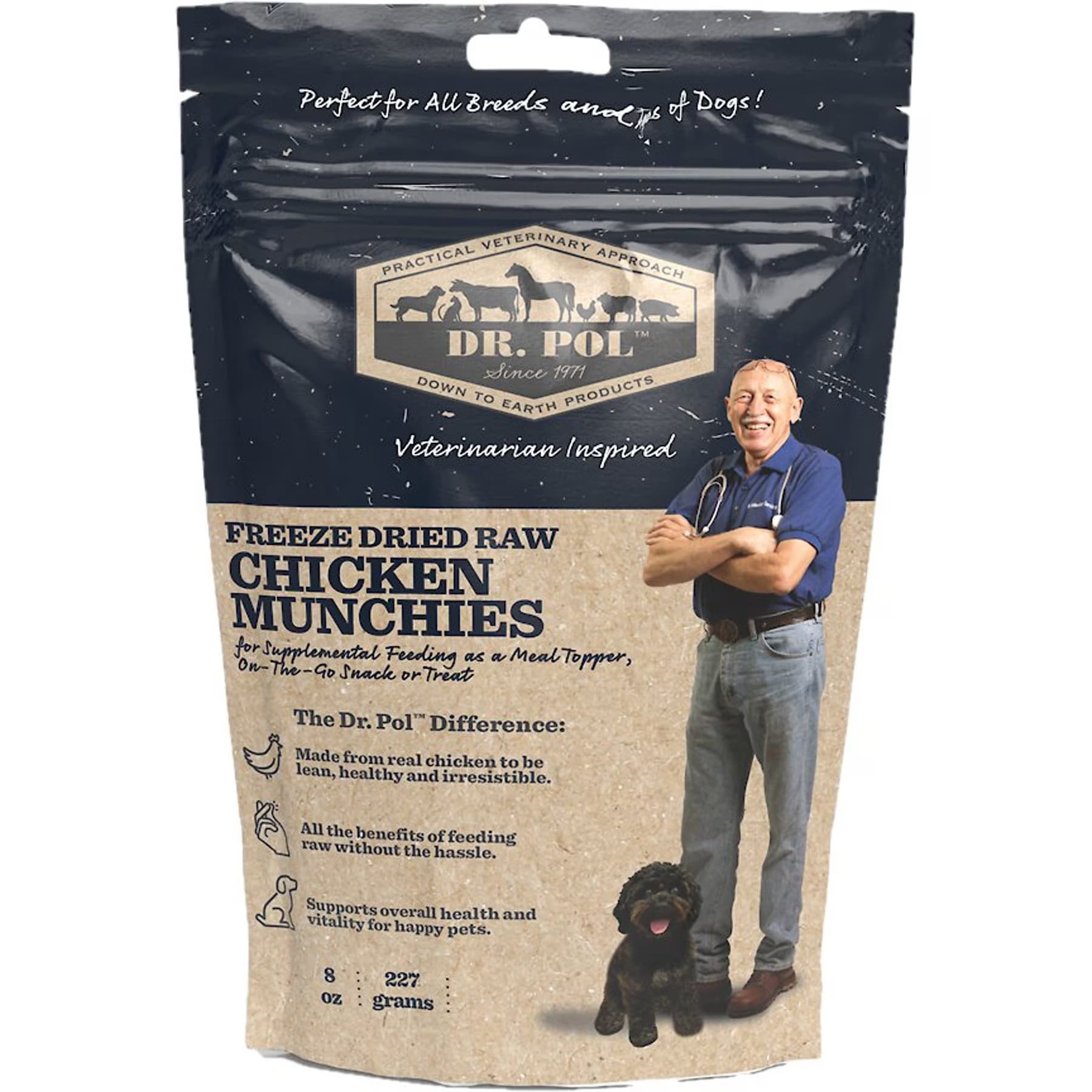 Dr. Pol Dr. Pol Chicken Munchies Grain-Free Freeze-Dried Raw Dog Treats, 3.5-oz. bag