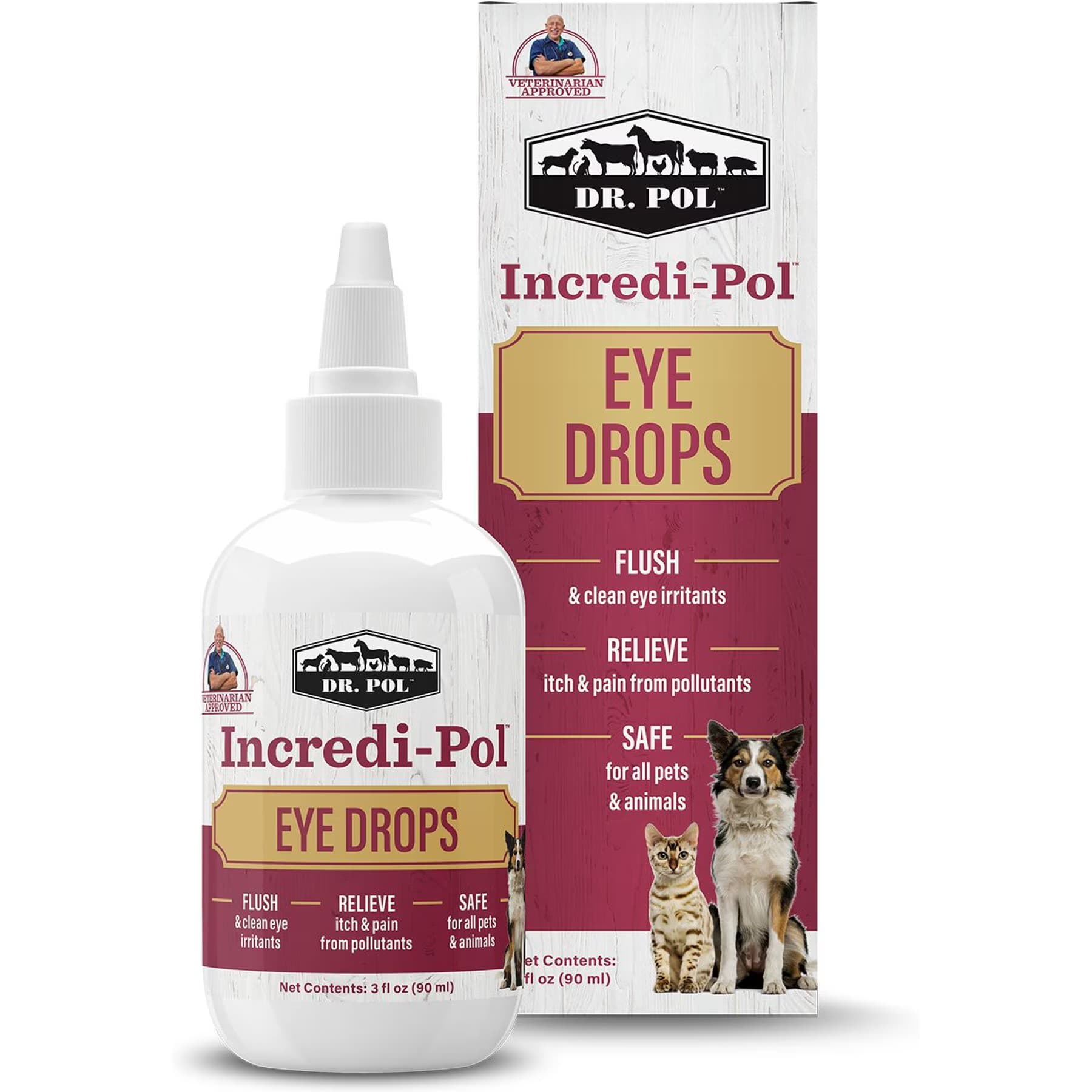 Dr. Pol Dr. Pol Incredi-Pol Eye Drops for Dogs, Cats, & All Pets, 3-fl oz bottle