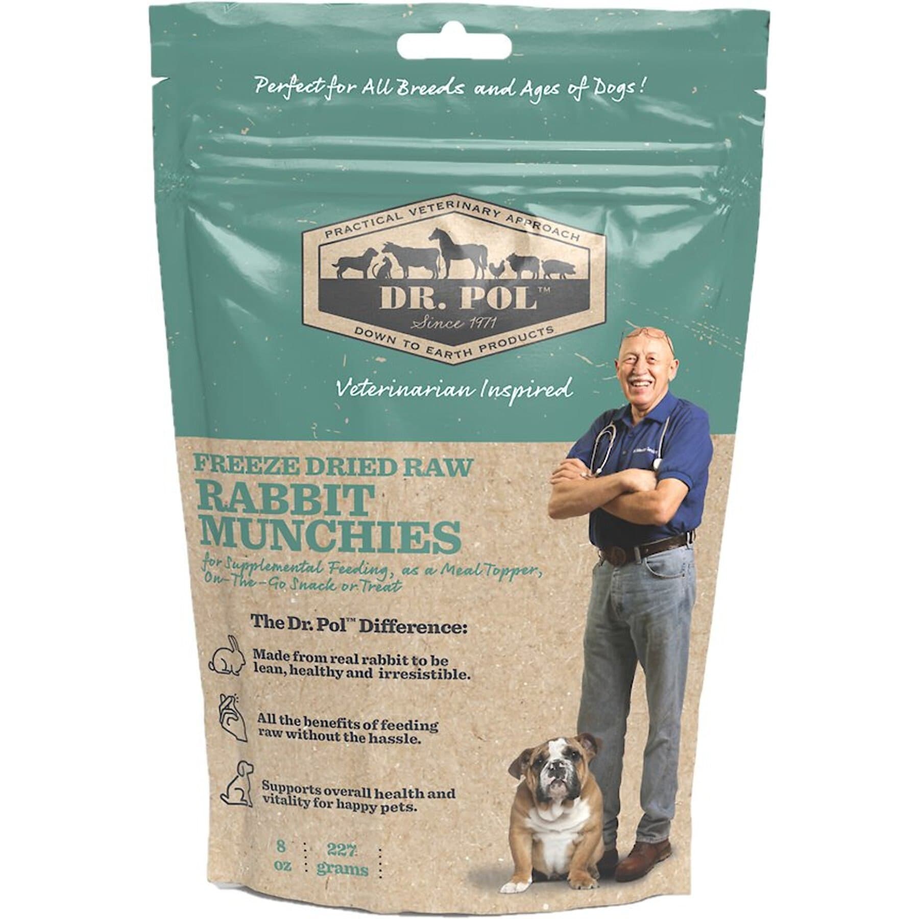 Dr. Pol Dr. Pol Rabbit Munchies Grain-Free Freeze-Dried Raw Dog Treats, 3.5-oz. bag