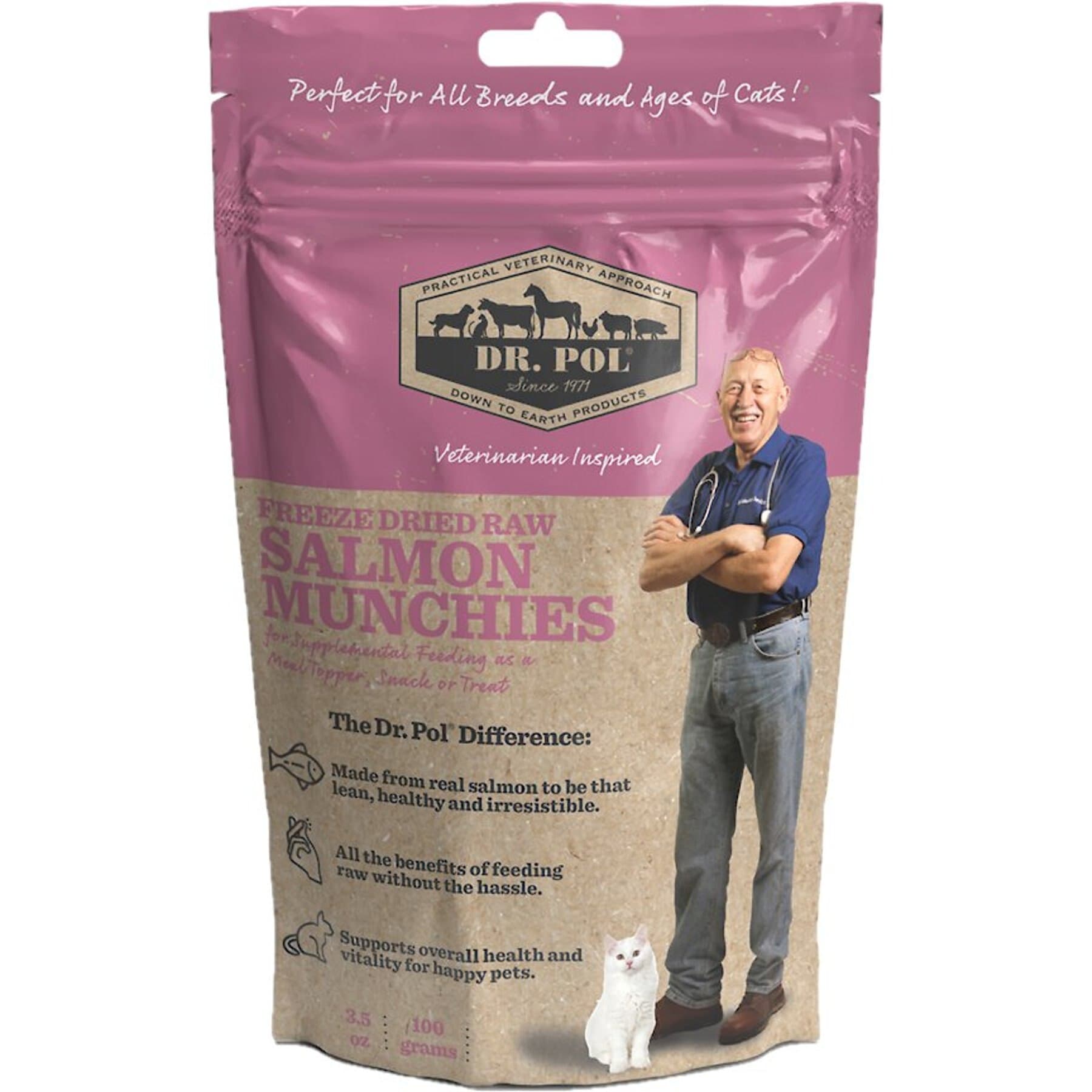 Dr. Pol Dr. Pol Salmon Munchies Grain-Free Freeze-Dried Raw Cat Treats