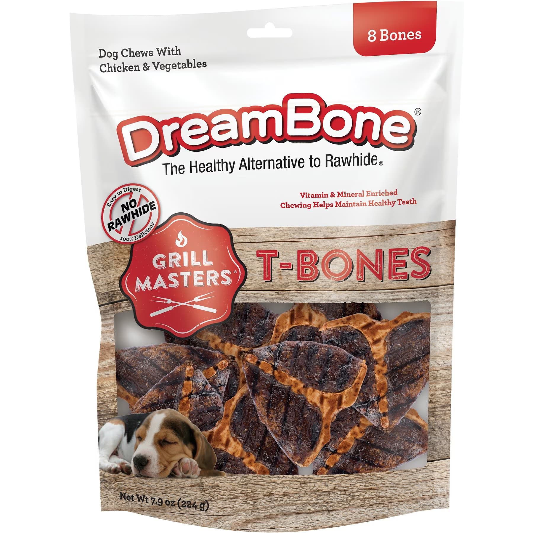DreamBone DreamBone Grill Masters T-Bones BBQ Flavor Rawhide Free Dog Chews